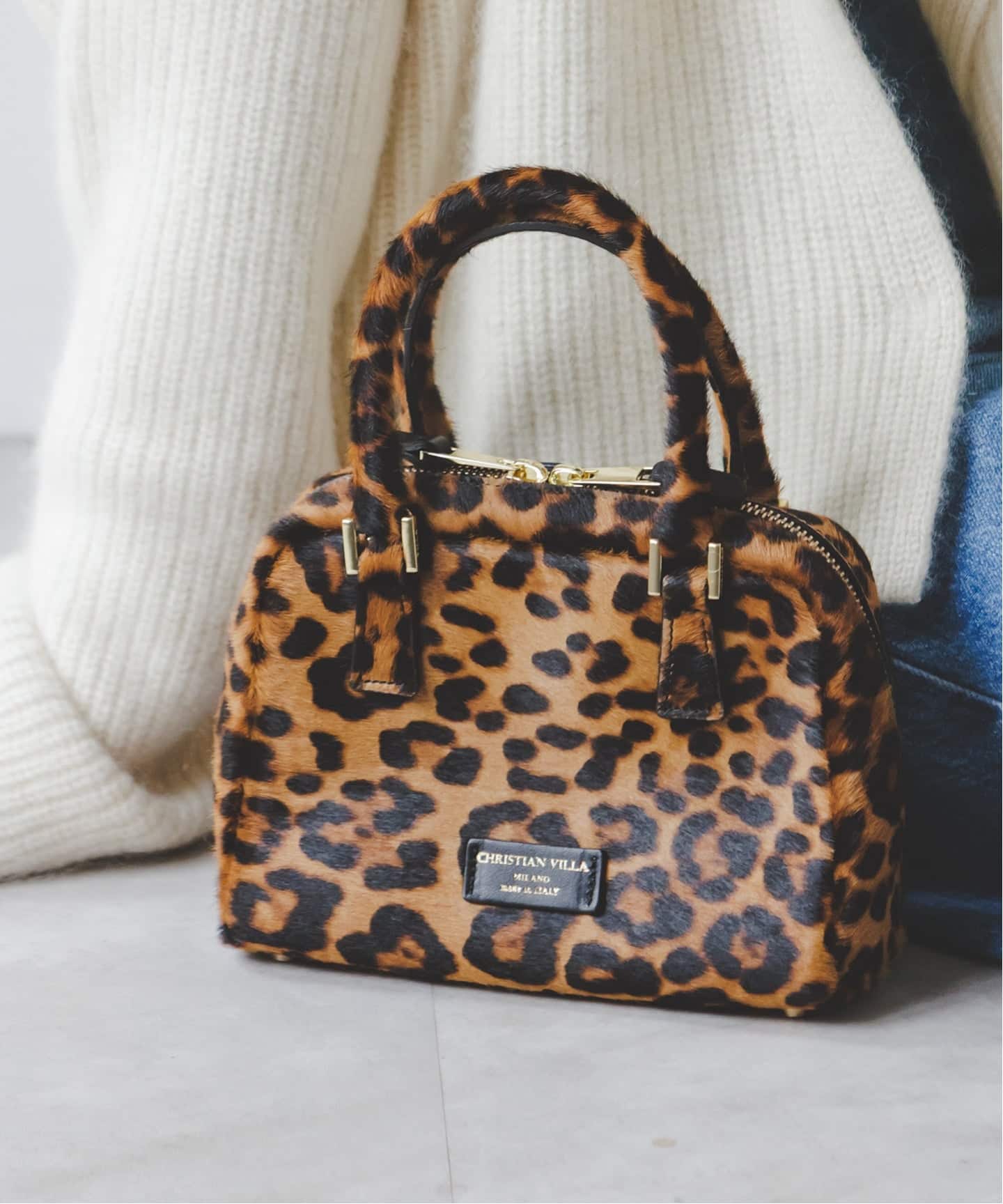 CHRISTIAN VILLA/クリスチャンヴィラ レオパードボストンBAG（ボストン