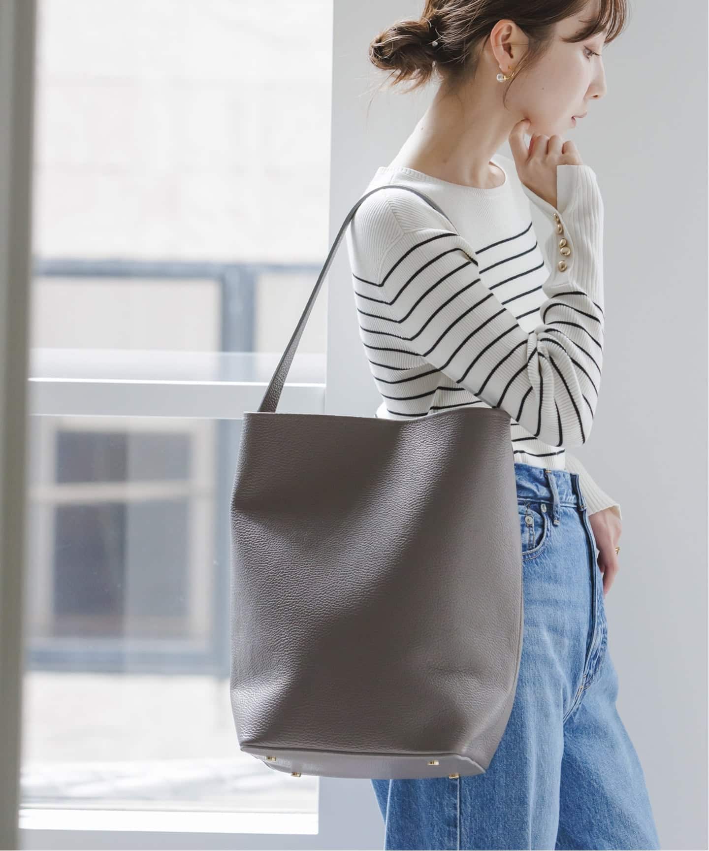 NOBLE　INNUE/イヌエ　レザートートBAG　ナチュラル 追加予約4》INNUE/イヌエ レザートートBAG（ショルダーバッグ）｜NOBLE