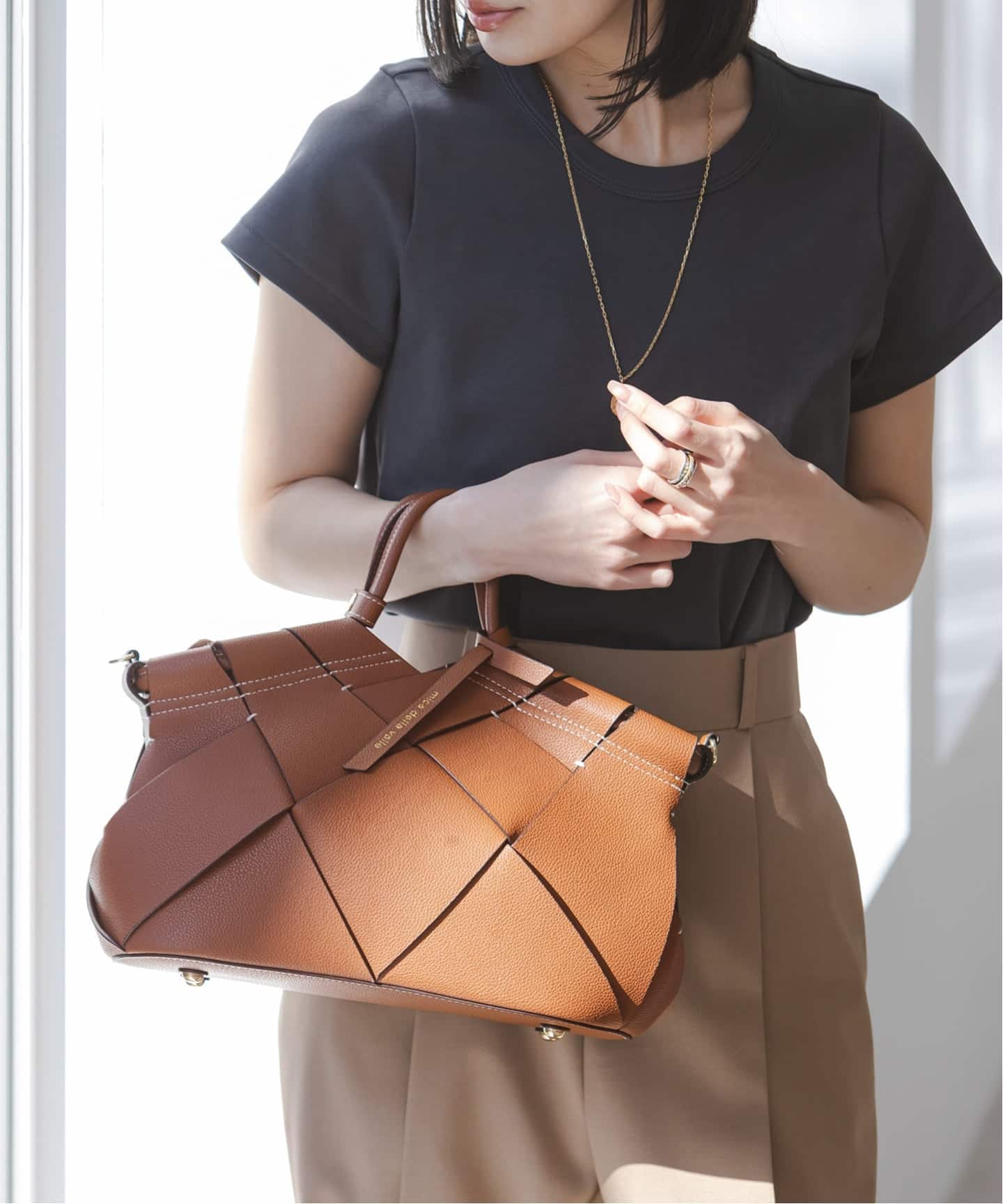 追加3》mica della valle Romana レザーメッシュバッグ（ショルダー