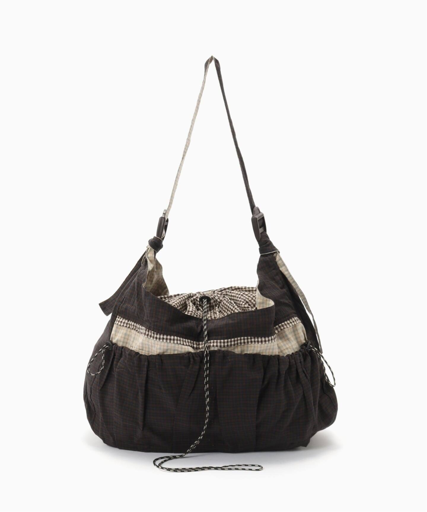 This Uniform / ディス ユニフォーム BROWN CHECK LARGE SLING BAG 