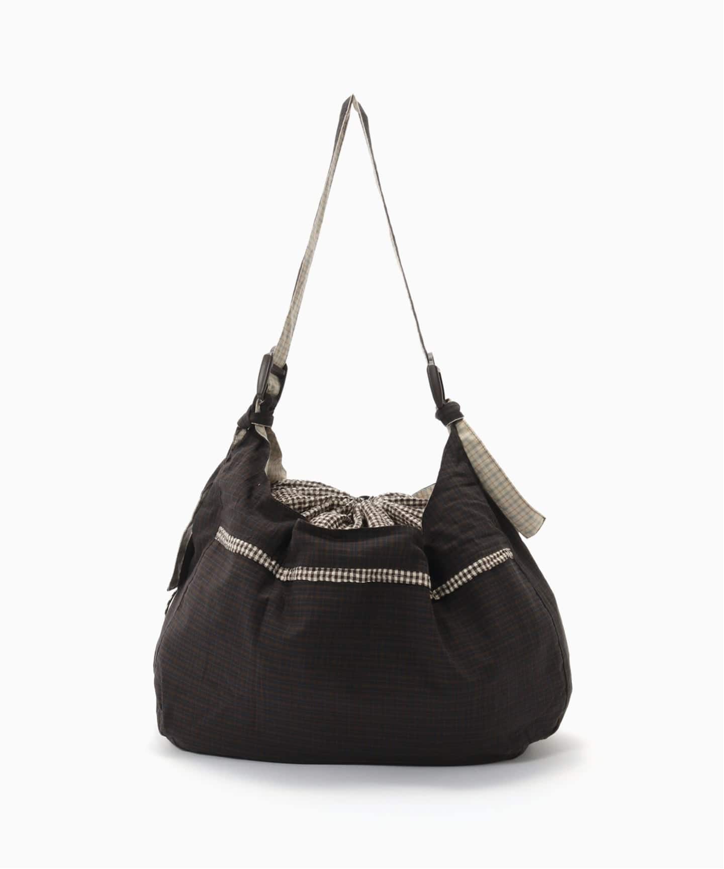 this uniform / ショルダーバッグ This Uniform / ディス ユニフォーム BROWN CHECK LARGE SLING BAG