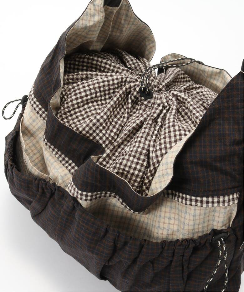 This Uniform / ディス ユニフォーム BROWN CHECK LARGE SLING BAG 