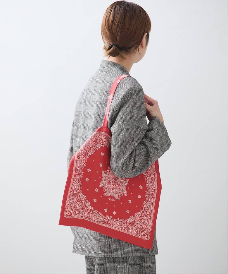 追加》【AENEIS/エネス】Minimal Bandana Silk Totebag：トートバッグ 