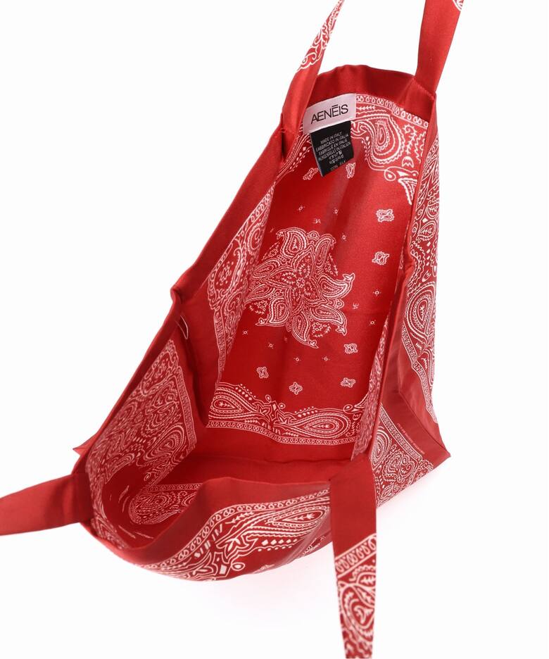 追加》【AENEIS/エネス】Minimal Bandana Silk Totebag：トートバッグ 