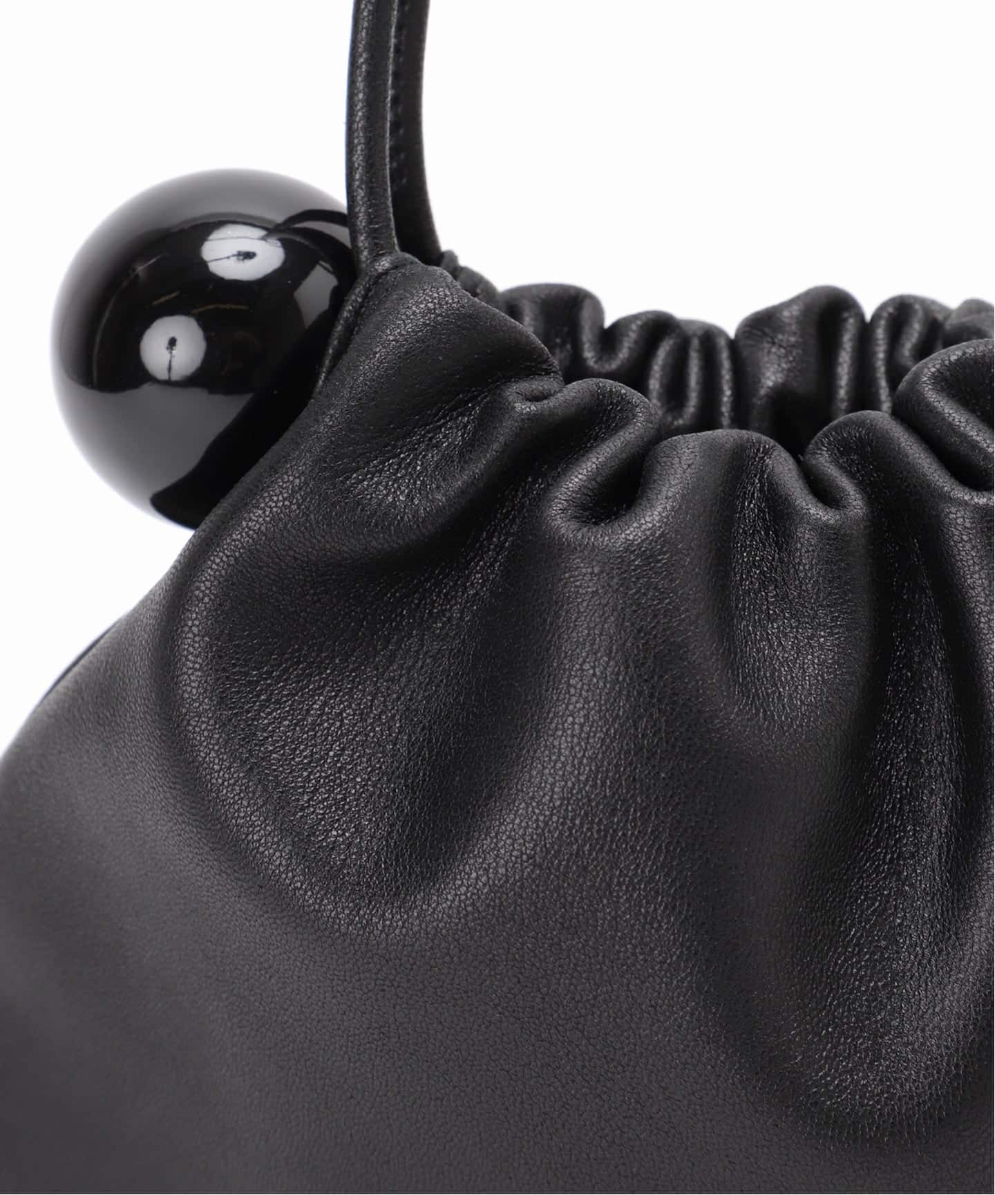 ☆BUCKET BAGGAGE☆Ball Charm Satin Mini Bag☆巾着☆無地