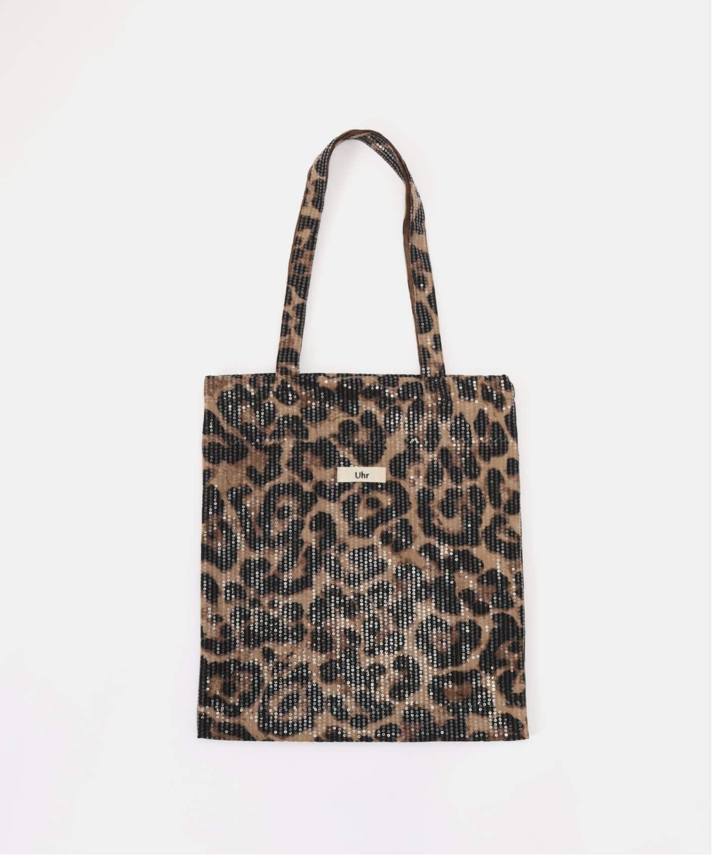 別注【Uhr/ウーア】FRIENDSHIPLeopard SpangleTote：トートバッグ