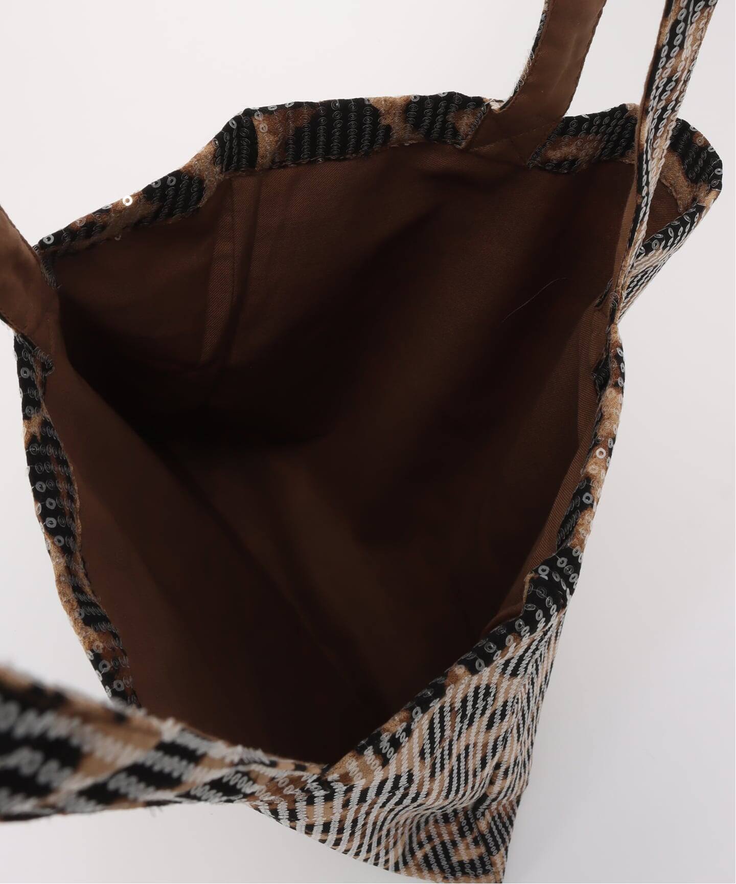 別注【Uhr/ウーア】FRIENDSHIPLeopard SpangleTote：トートバッグ