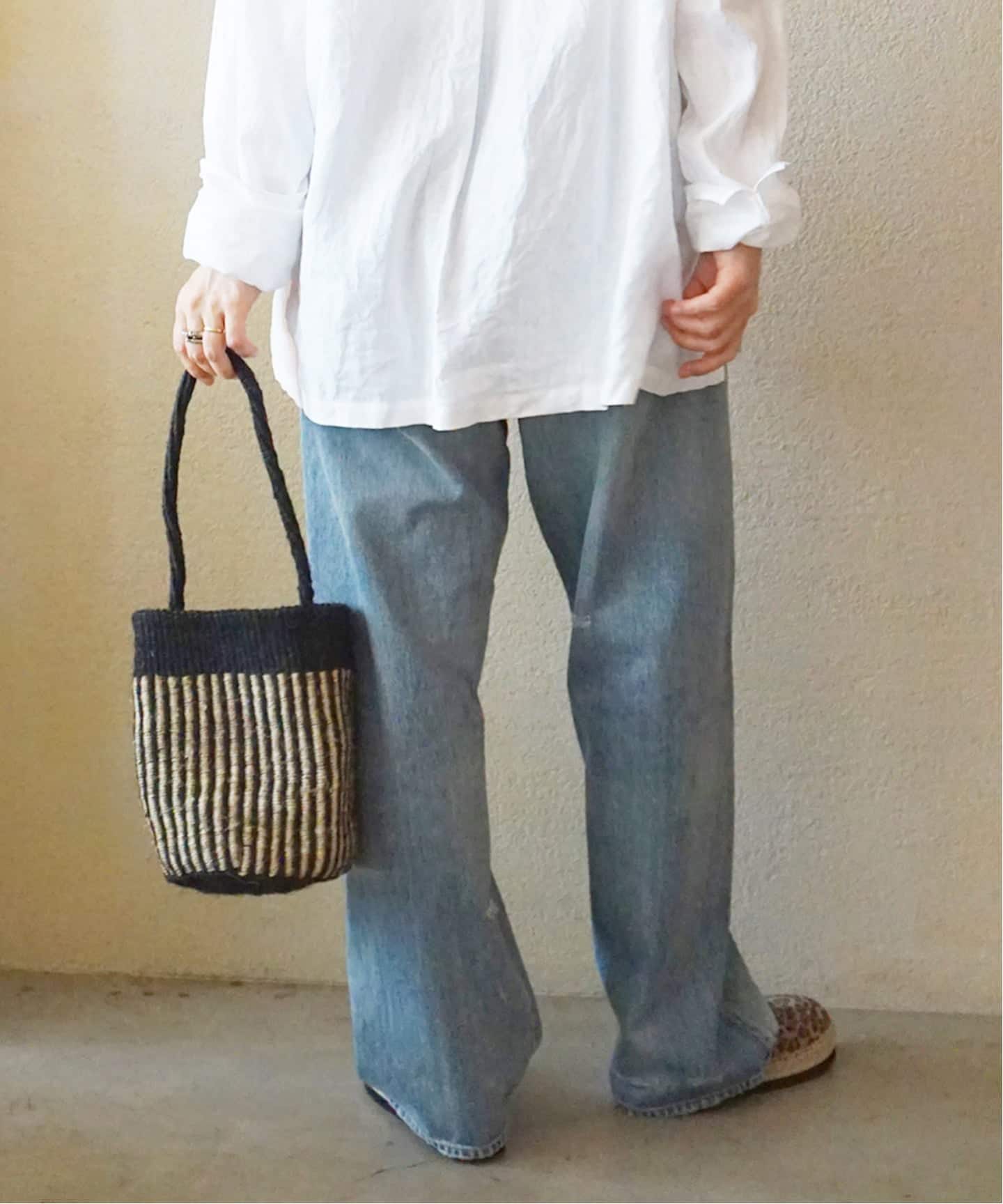 SOIL】STRIPE SISAL ONE HANDLE BAG（かごバッグ）｜journal standard