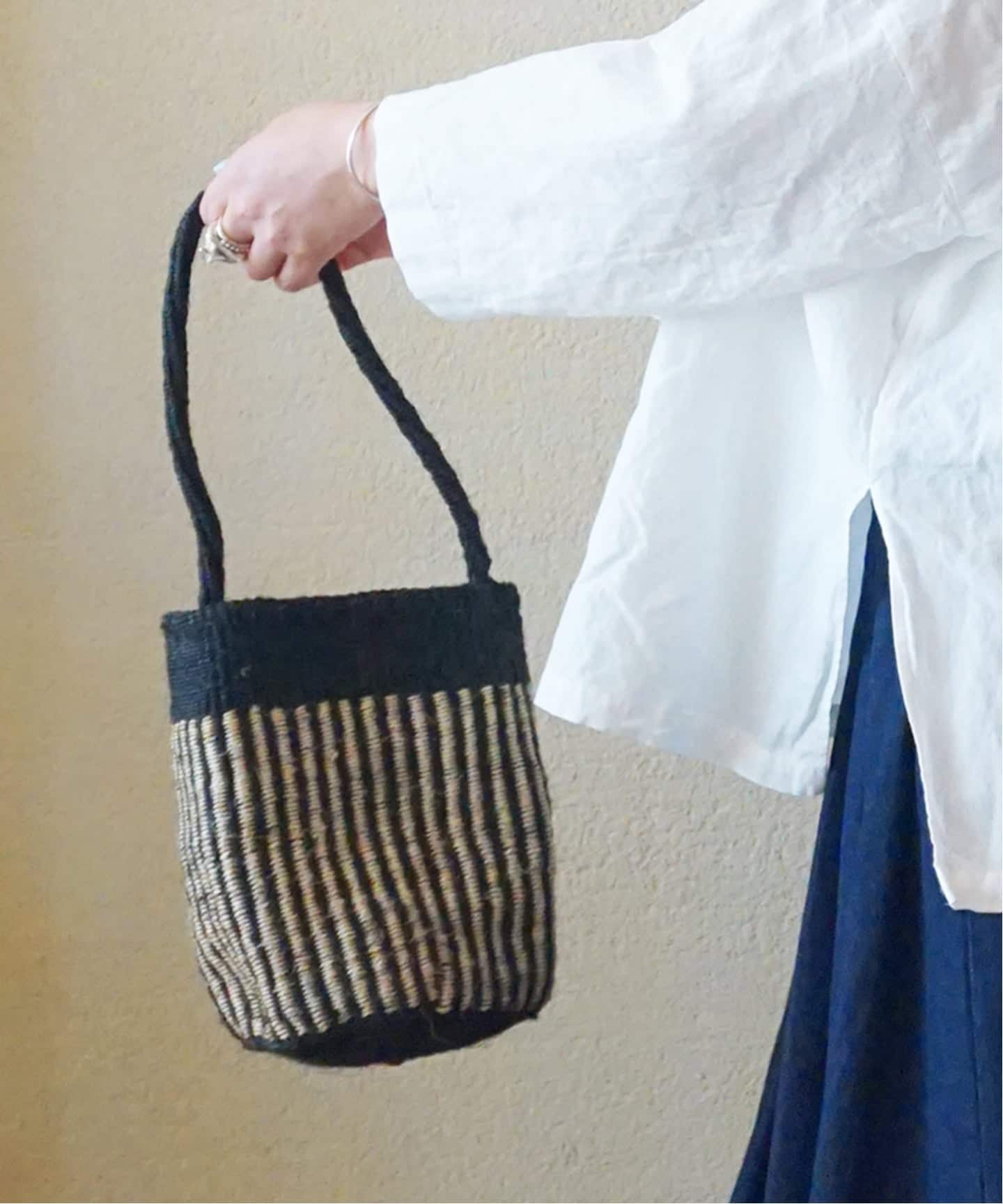 SOIL】STRIPE SISAL ONE HANDLE BAG（かごバッグ）｜journal standard