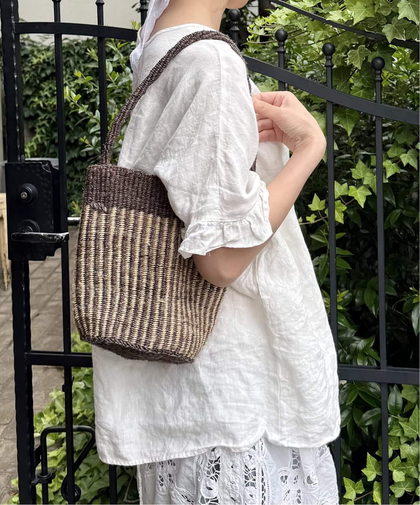 SOIL】STRIPE SISAL ONE HANDLE BAG（かごバッグ）｜journal standard