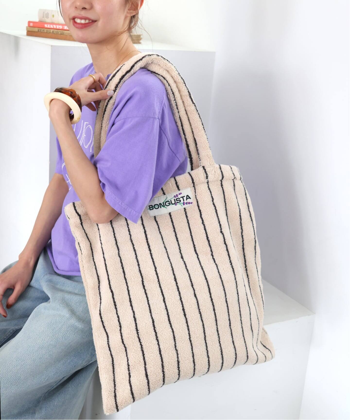 BONGUSTA/ボングスタ】NARAM STRIPED トートバッグ（トートバッグ 