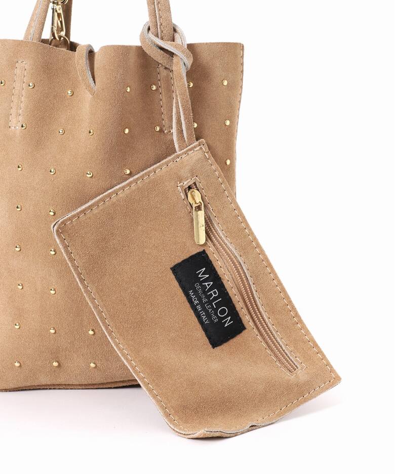 MARLON FIRENZE/マルロン】SHOPPER MINI STUDS SUEDE（トートバッグ 