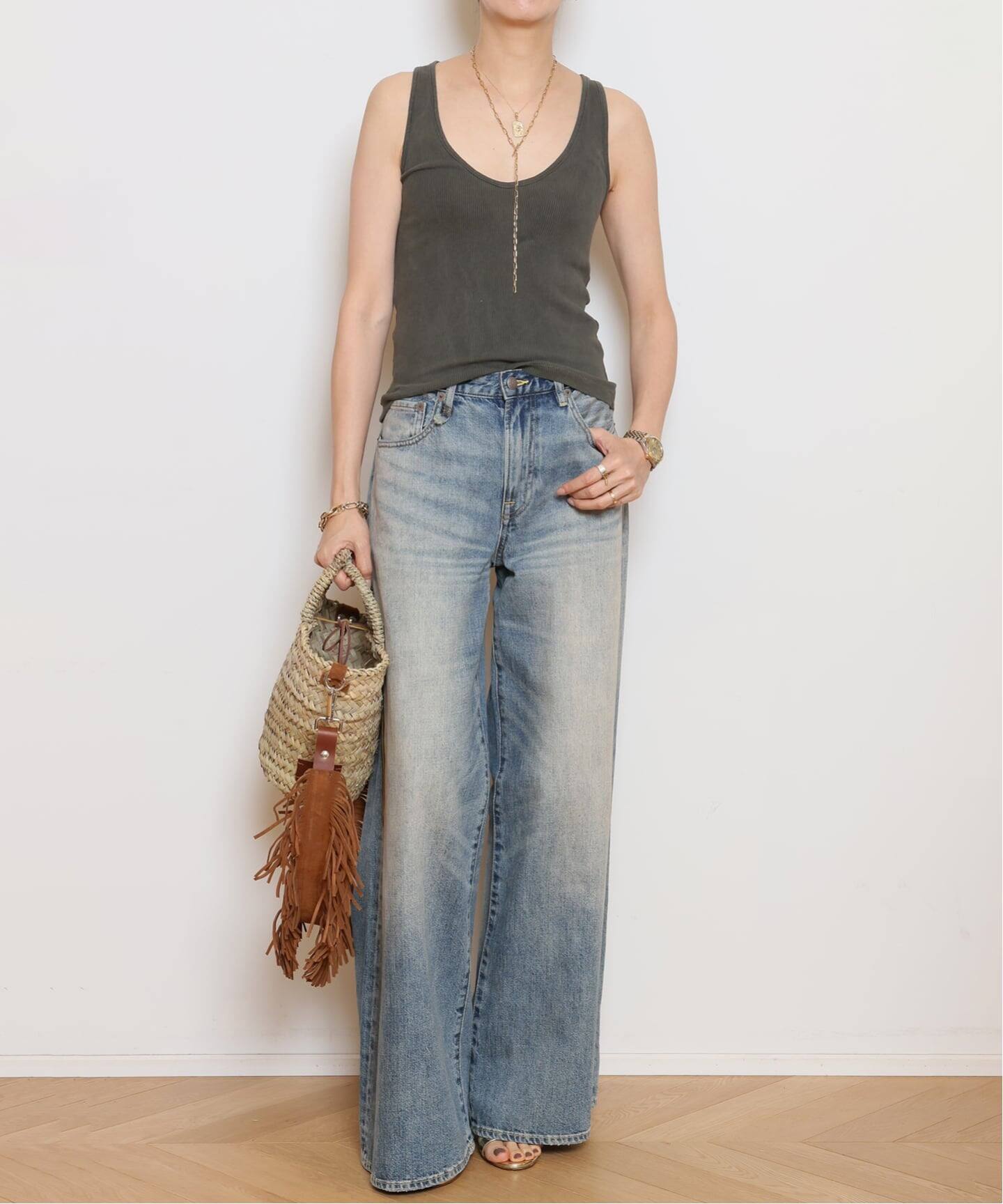 MICAELA SPADONI/ミカエラスパドーニ】SUEDE FRINGE BASKET(S)（かご