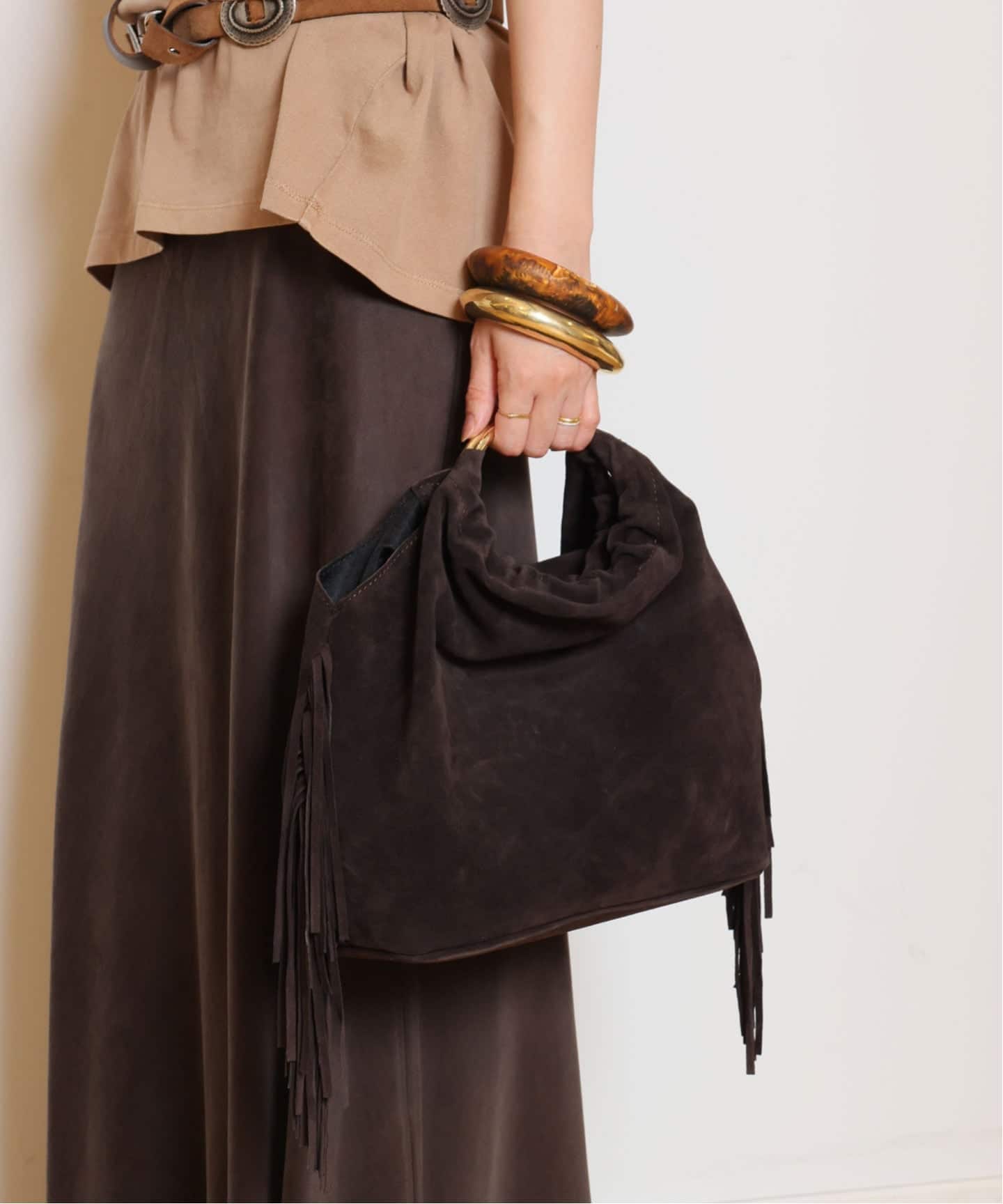 AULENTTI オウレンティ　SUEDE FRINGE RING バッグ AULENTTI/オウレンティ】SUEDE FRINGE RING バッグ（ショルダーバッグ