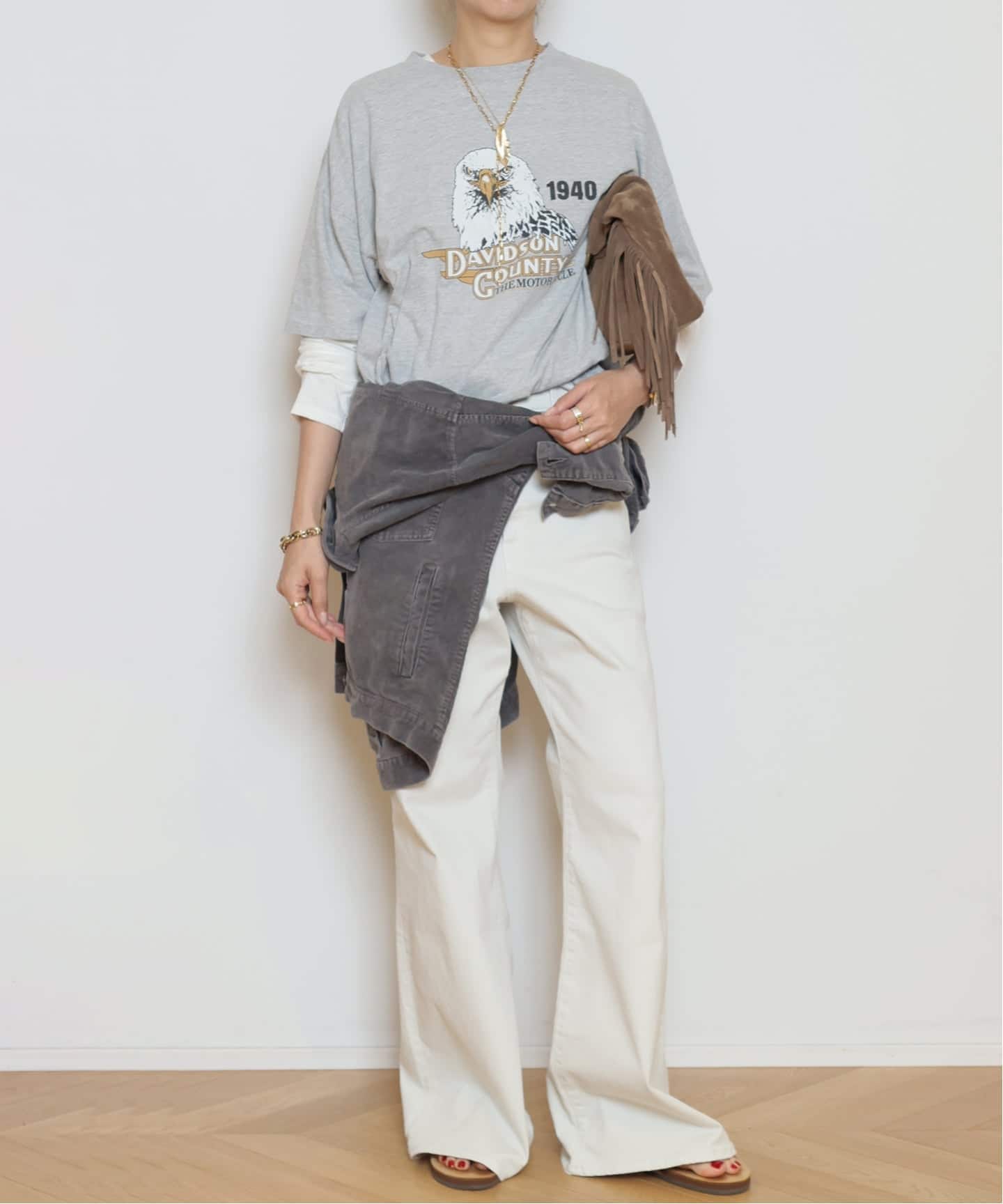 AULENTTI/オウレンティ】SUEDE FRINGE RING バッグ（ショルダーバッグ