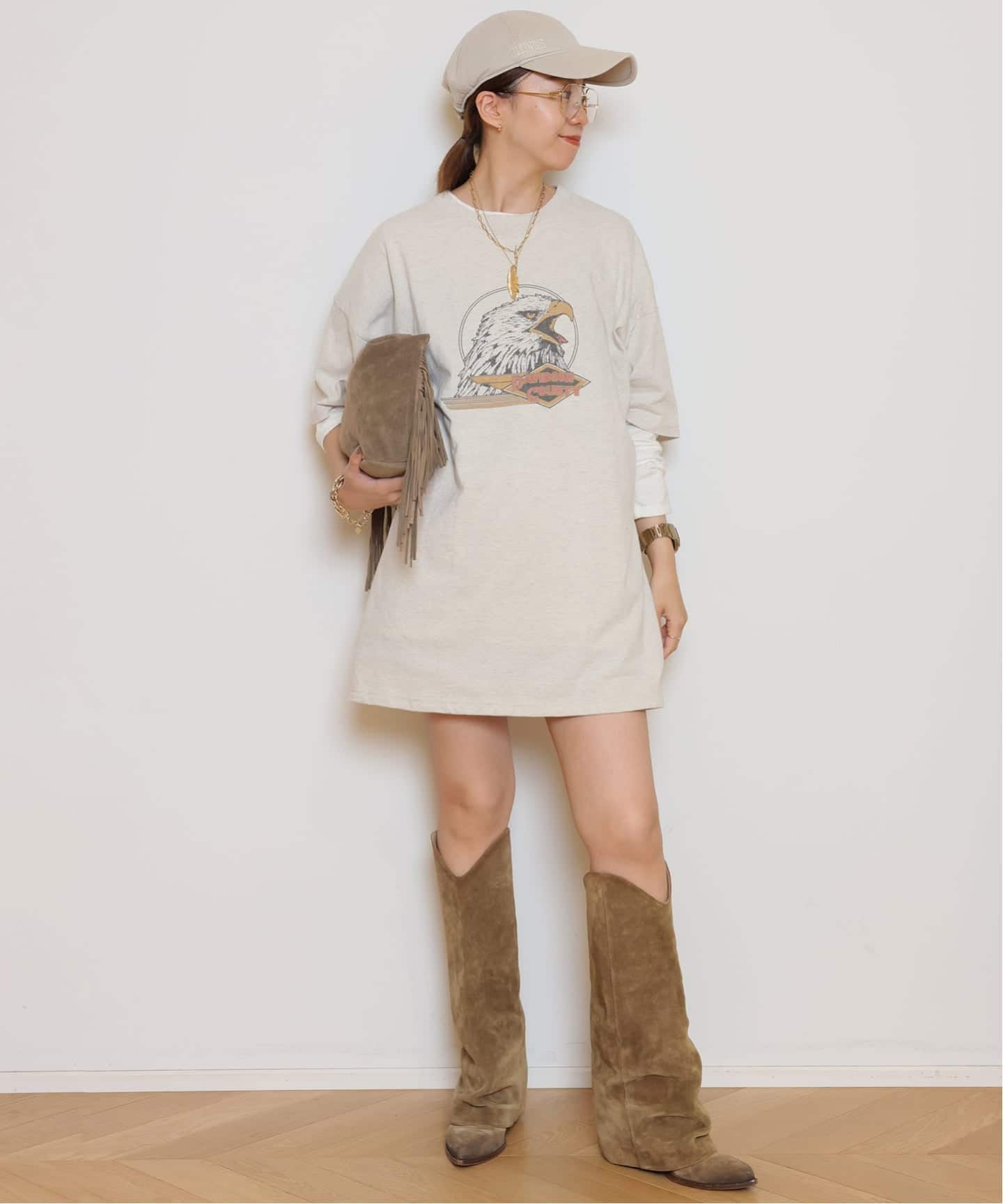 AULENTTI/オウレンティ】SUEDE FRINGE RING バッグ（ショルダーバッグ