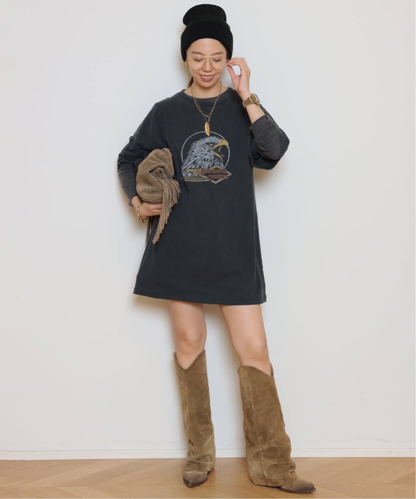 AULENTTI/オウレンティ】SUEDE FRINGE RING バッグ（ショルダーバッグ