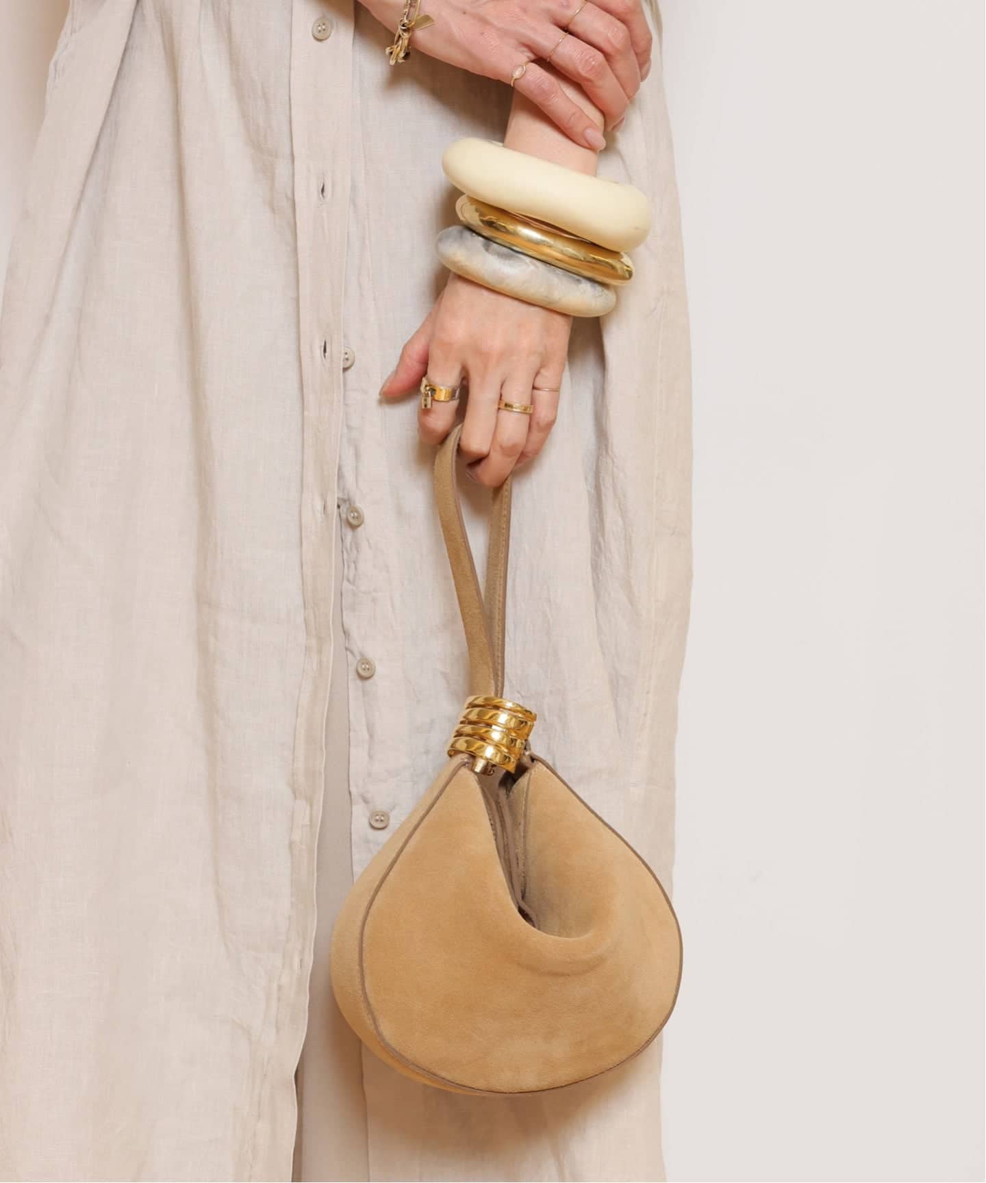 AMANU/アマヌ】THE ZAMBIA STACKED RING バッグ(SUEDE)（その他バッグ