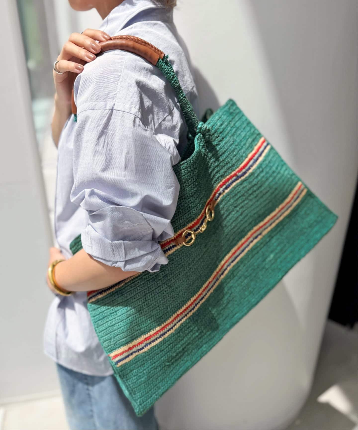 A POINT/アーポワン】 BEACH RAFFIA TOTE（かごバッグ）｜L
