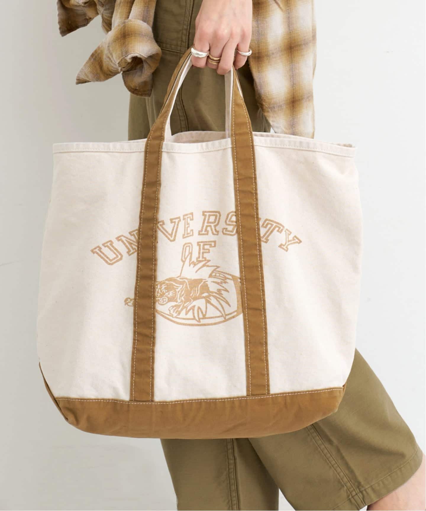 アパルトモン レミレリーフ TOTE BAG UNIVERSITY トートバッグ REMI RELIEF/レミ レリーフ】 TOTE BAG UNIVERSITY（トートバッグ）｜L