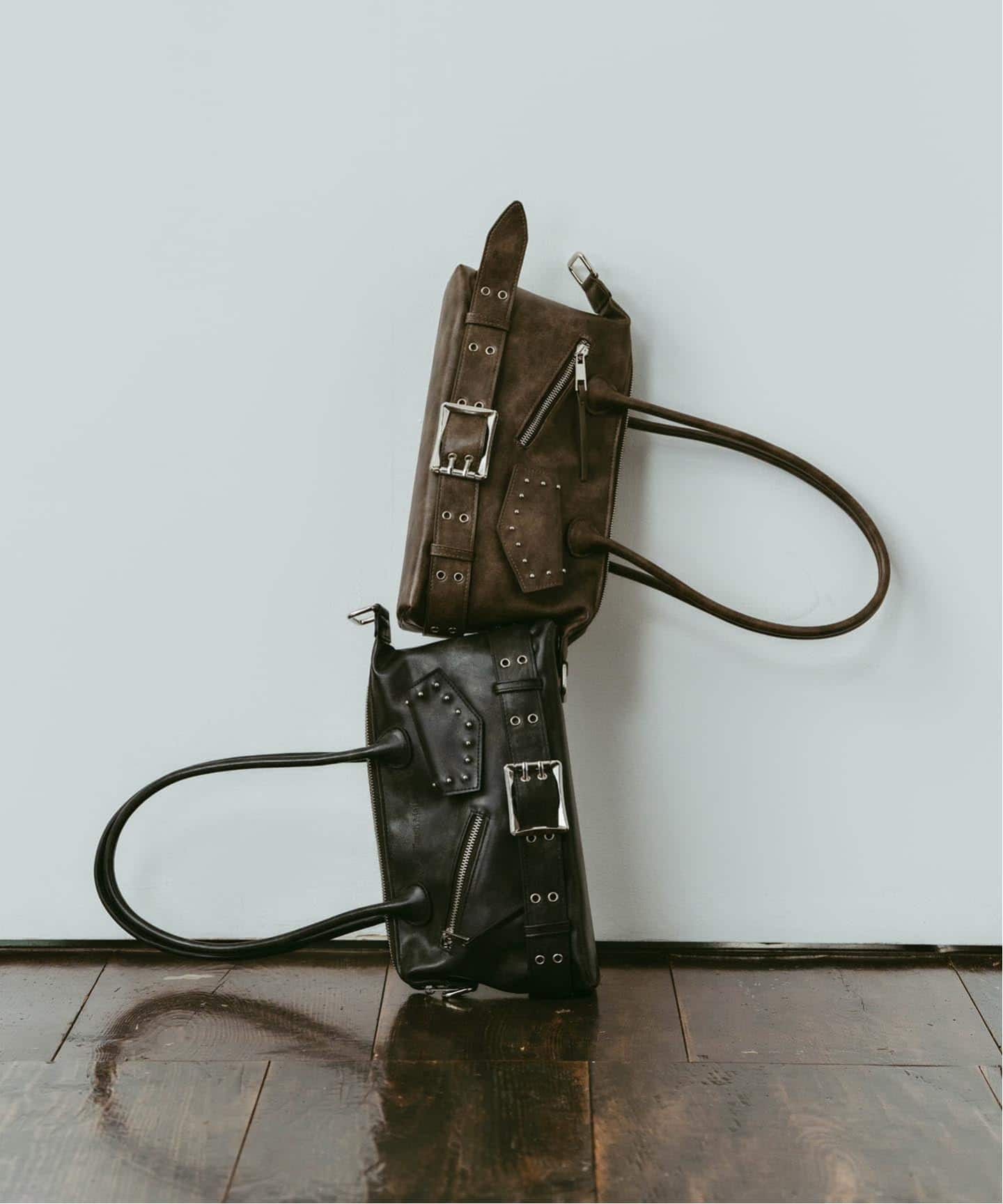 knuth marf】side studs leather bag Knuth Marf - サイドスタッズ