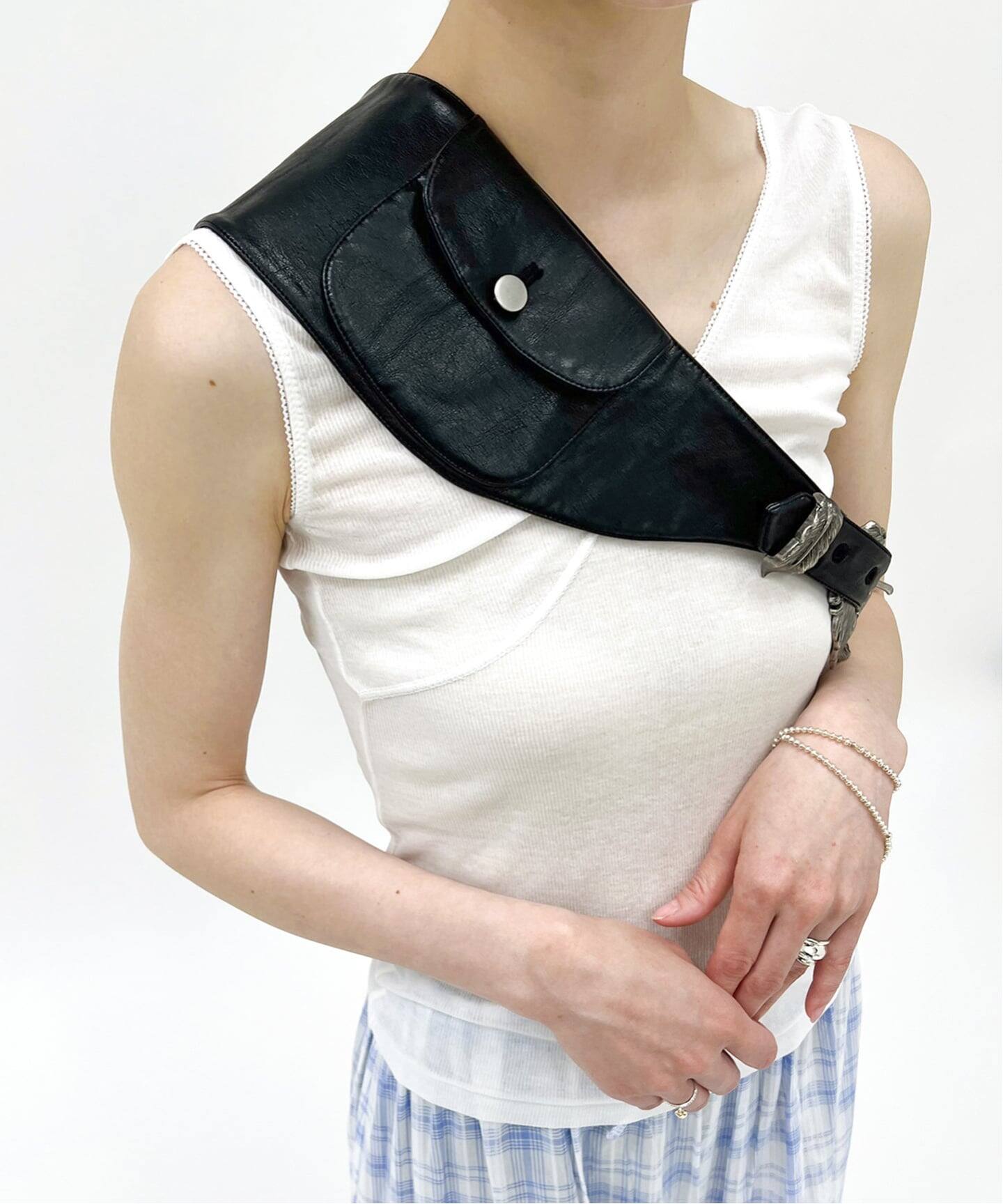 YUHAN WANG/ユハン ワン】waist eco leather bag（ウェストポーチ