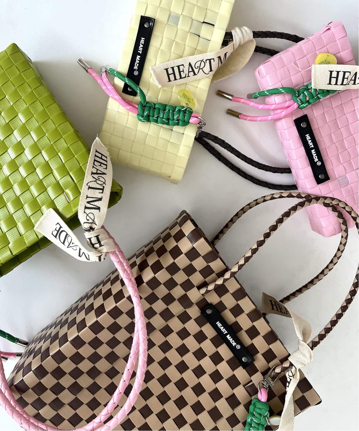EDIT. FOR LULU/ ハートメイドTote B グリーン HEART MADE for LULU】 Small Shoulder Bag（かごバッグ）｜EDIT.FOR