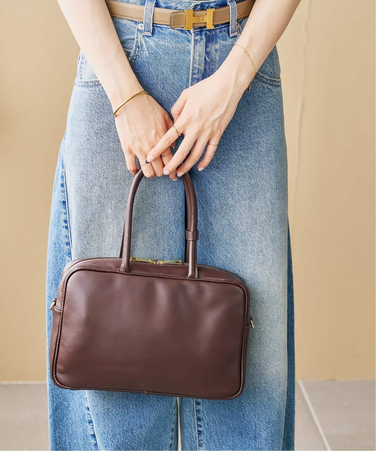 MILOS/ミロス soft leather Square ボストン（ボストンバッグ）｜LE