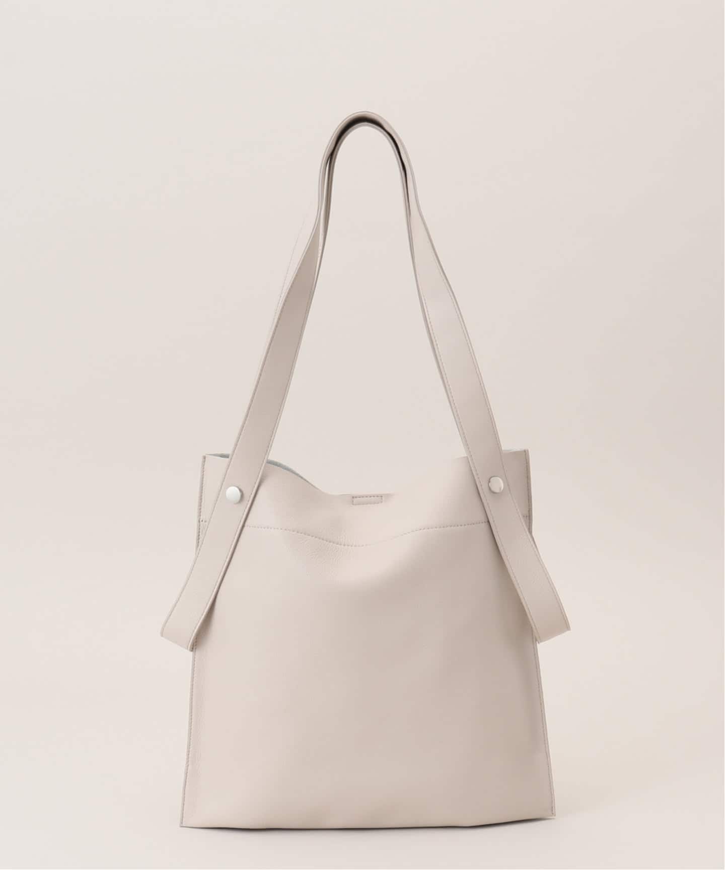 【美品】BEAURE カウレザー 2WAY ハンドル トートバッグ　アイボリー 追加》BEAURE/ビュレ カウレザー2WAYハンドル（トートバッグ）｜LE