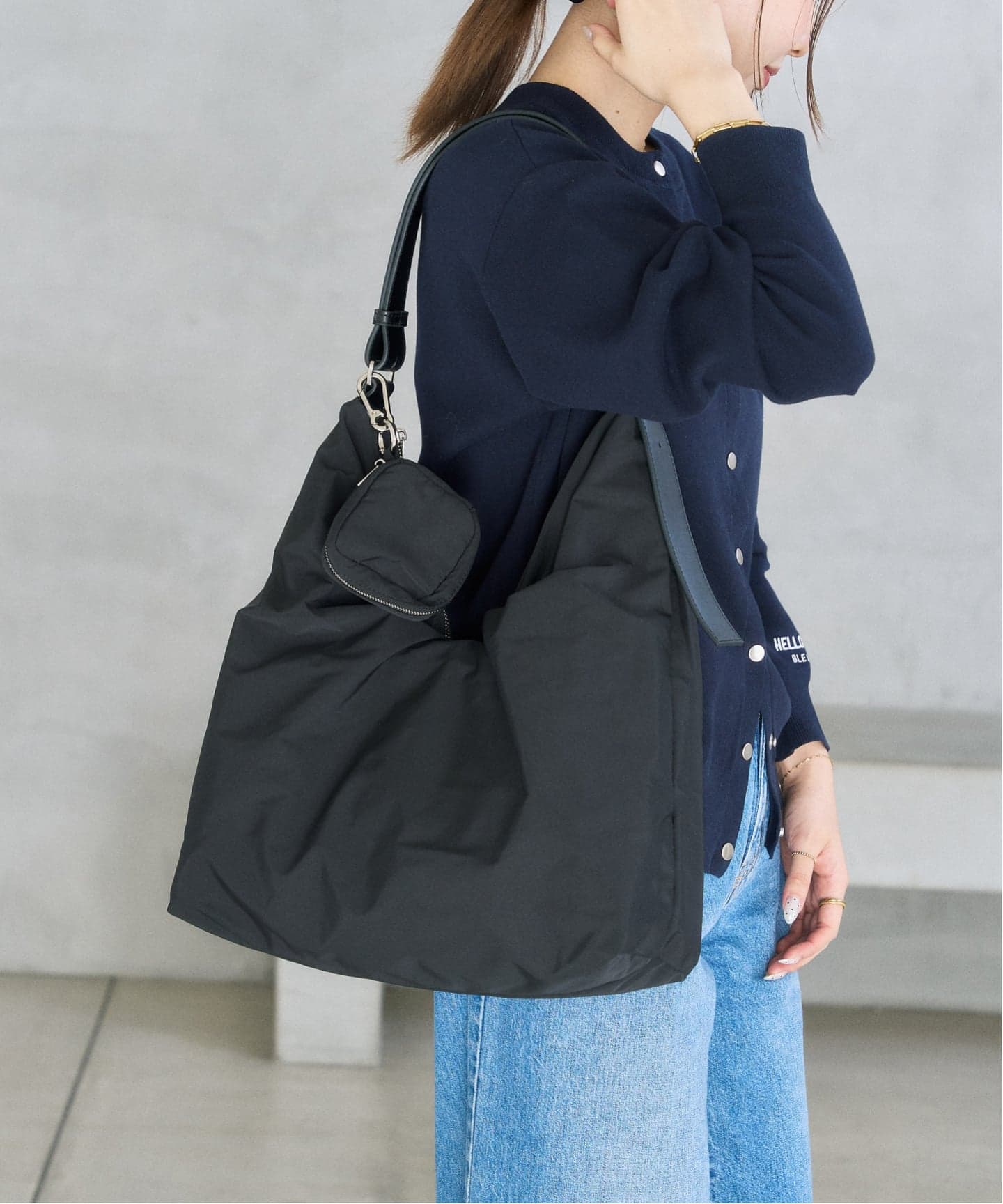 予約》LETALON ナイロンコンビ2WAYギャザーBAG（トートバッグ）｜LE