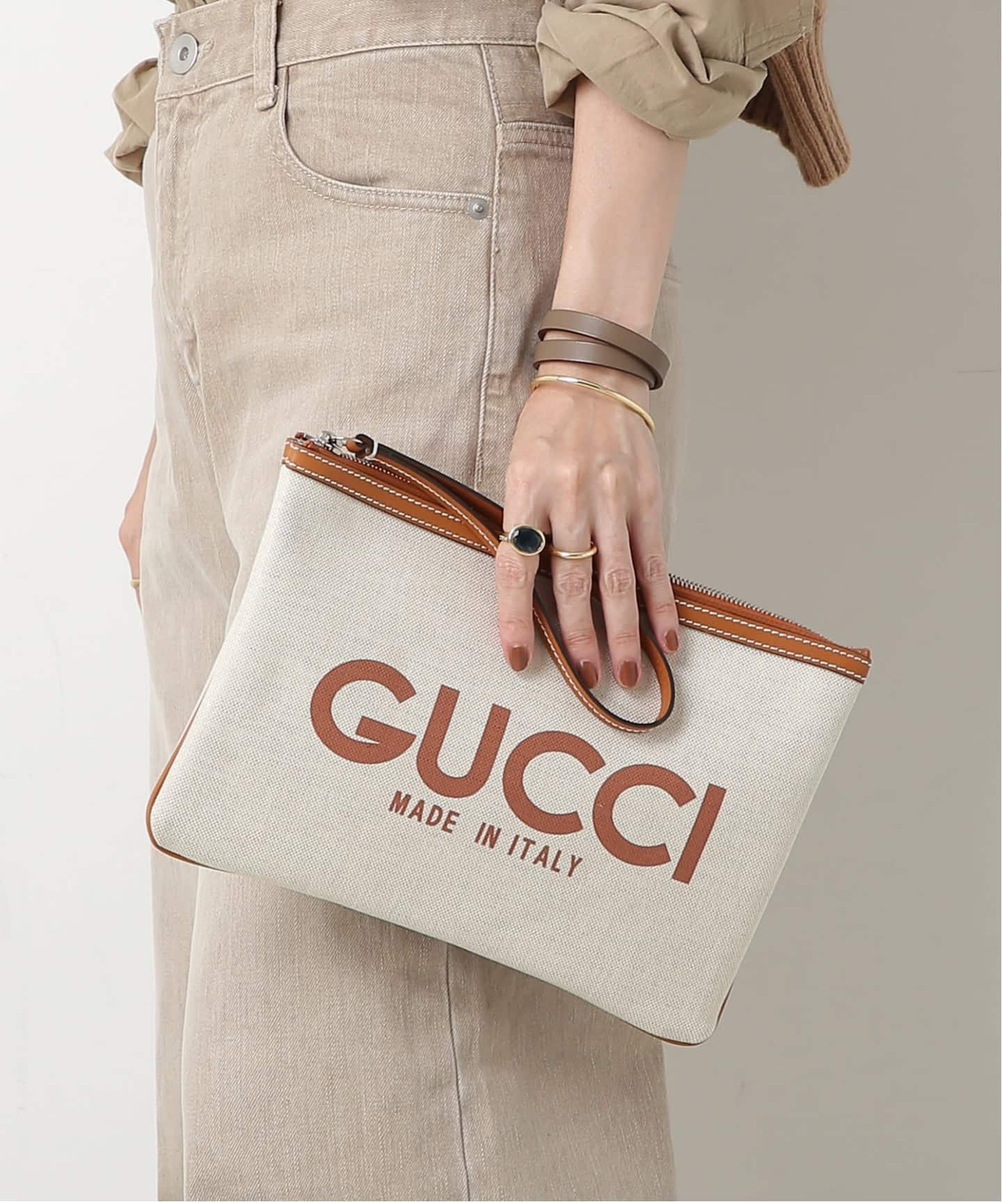 GUCCI/グッチ】クラッチバッグ logo canvas（クラッチバッグ