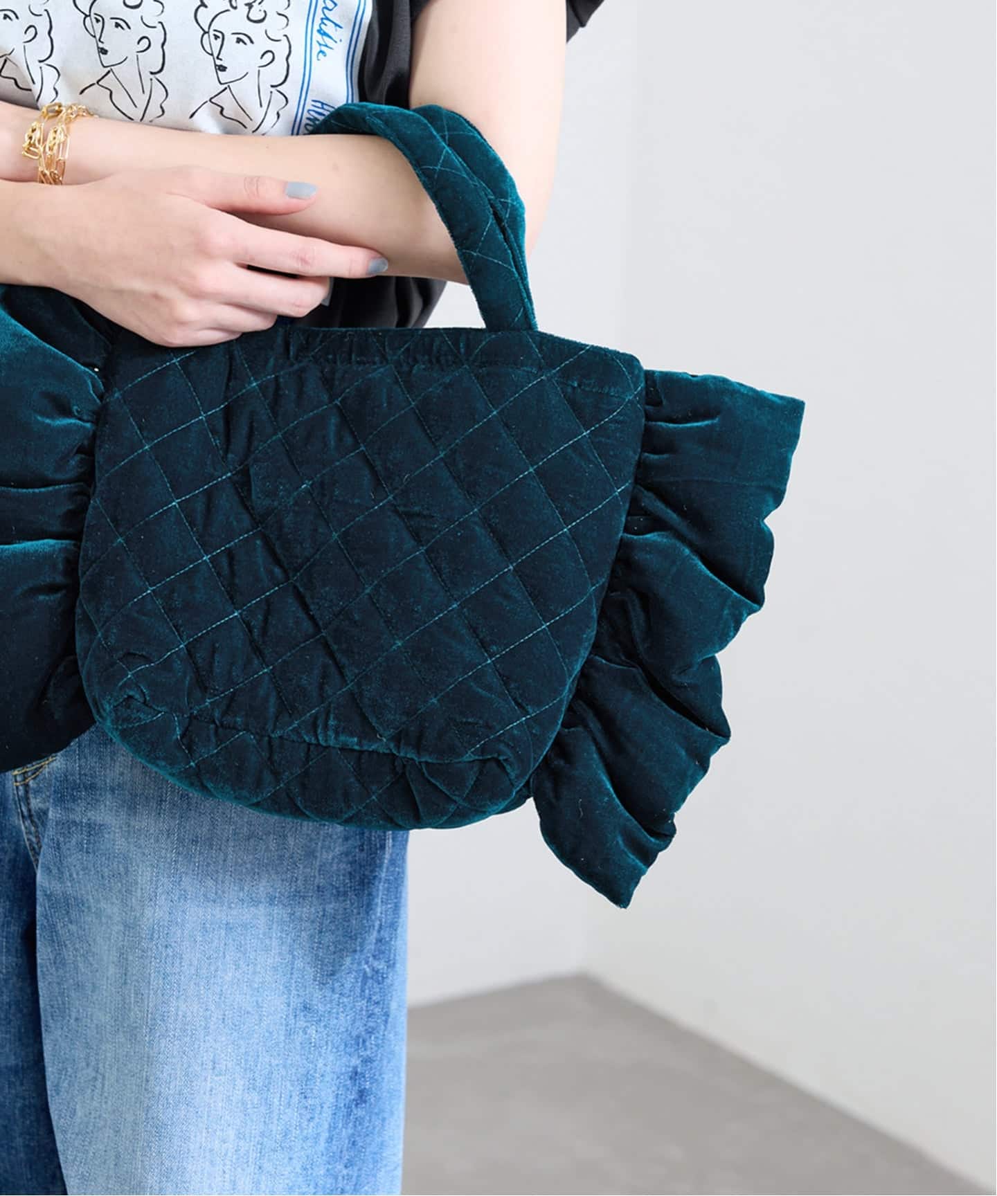 MALUS/マリュス Ruffle mini bag バッグ MSG-025（ハンドバッグ