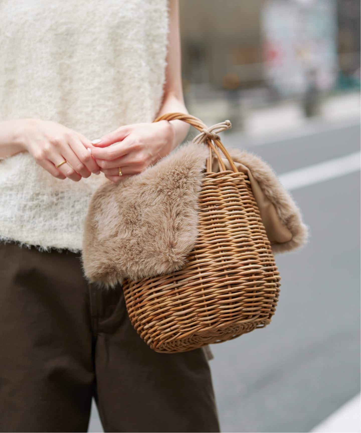 BAGMATI/バグマティ SLOBE別注 ファーカゴバッグ（かごバッグ）｜SLOBE