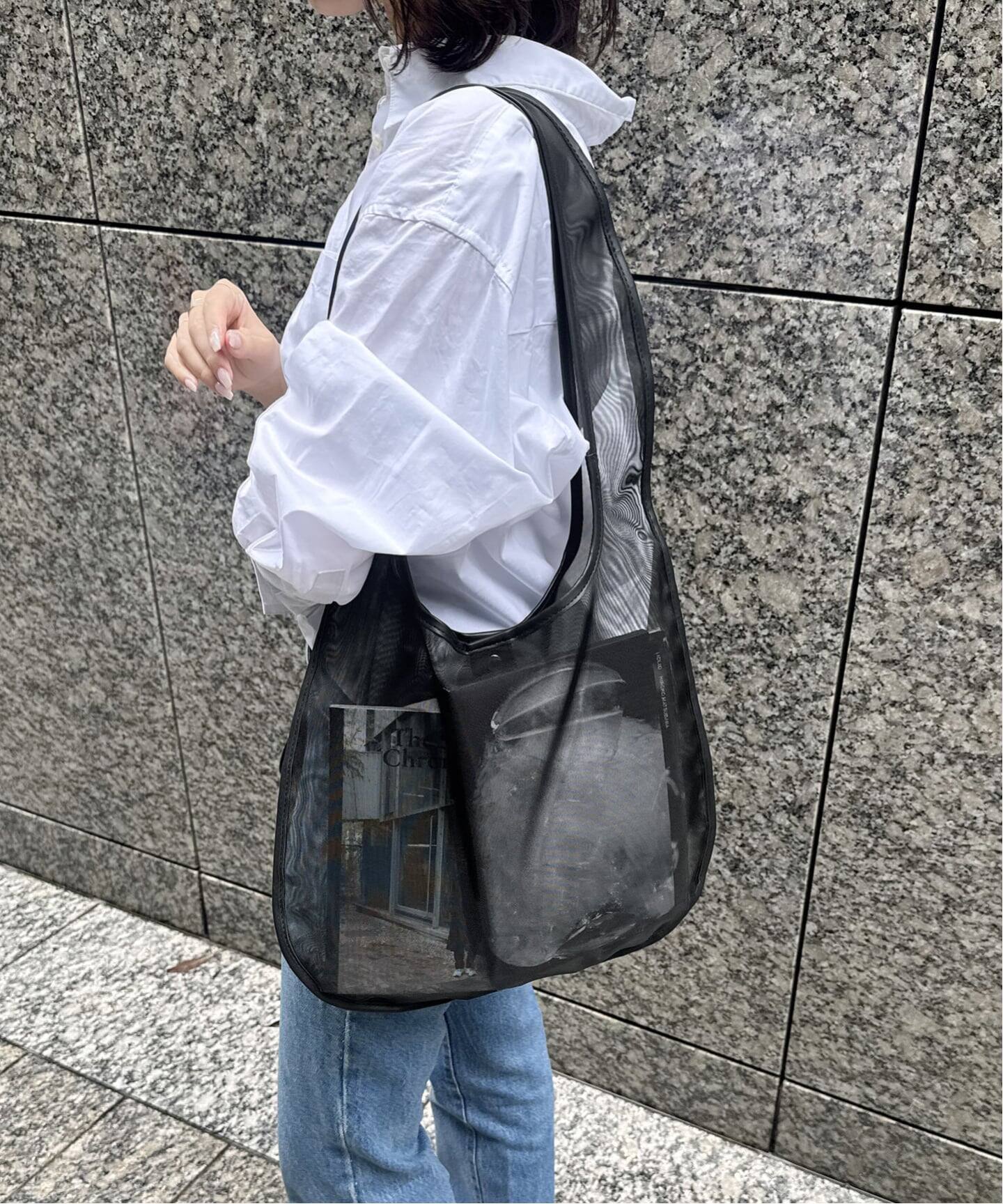 Left Bank Books SLOBE別注 グラスホルダー付きメッシュトートバッグ 