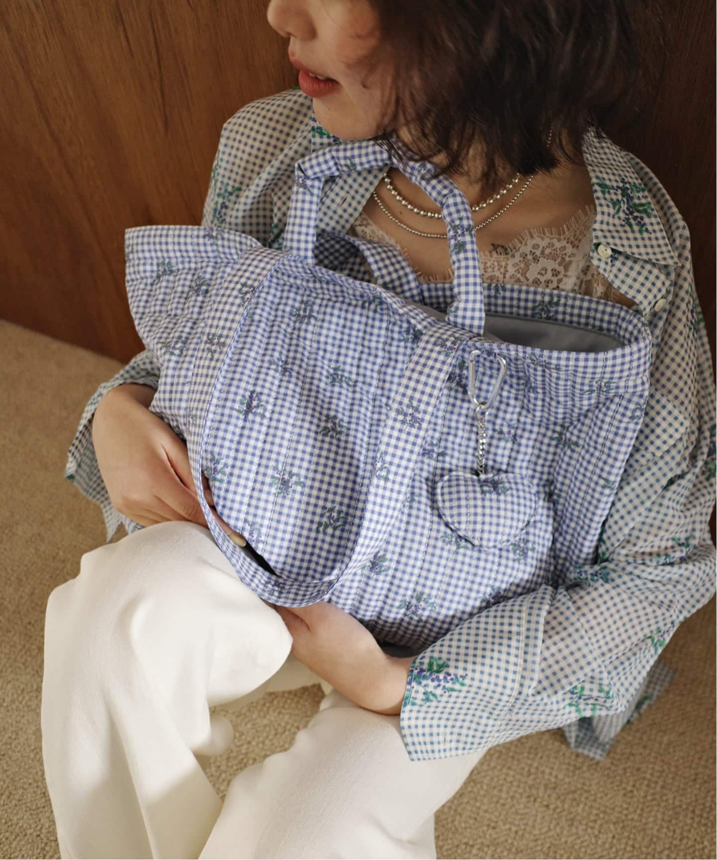 スローブイエナMargaux Dereume×SLOBEキルティングトート未使用 WEB限定/追加3》Margaux Dereume × SLOBE キルティングトートバッグ
