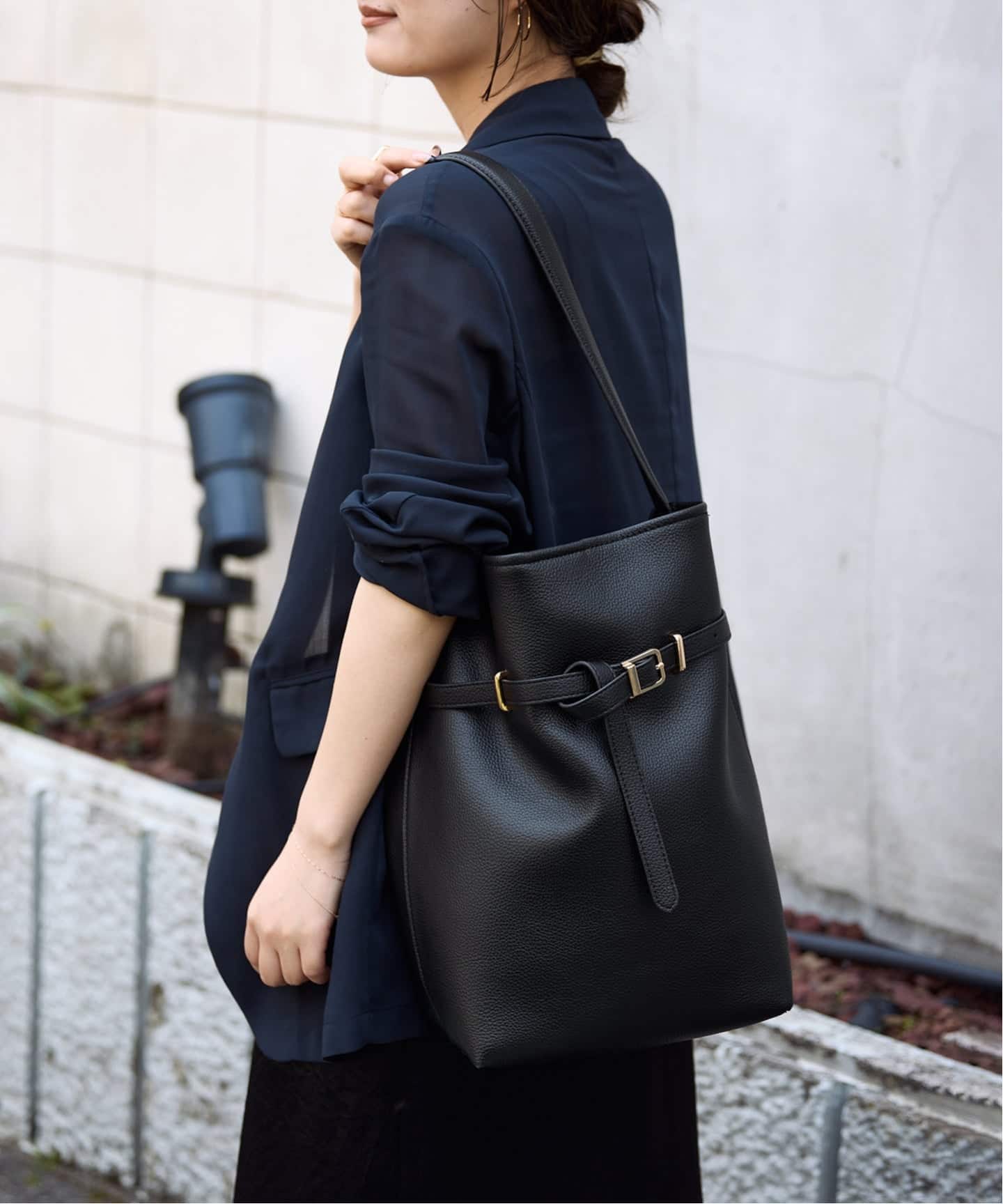 追加6予約》SLOBE ベルトスクエアトートバッグ（ショルダーバッグ