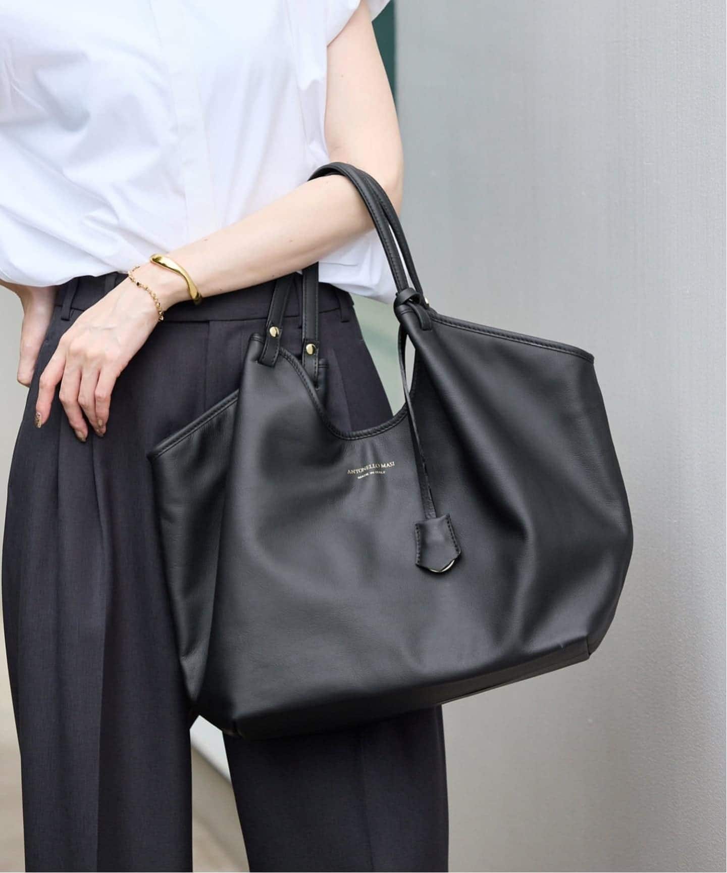 ANTONELLO MASI SLOBE別注 レザートートバッグ　ブラック WEB限定/追加7》ANTONELLO MASI SLOBE別注 レザートートバッグ（トート