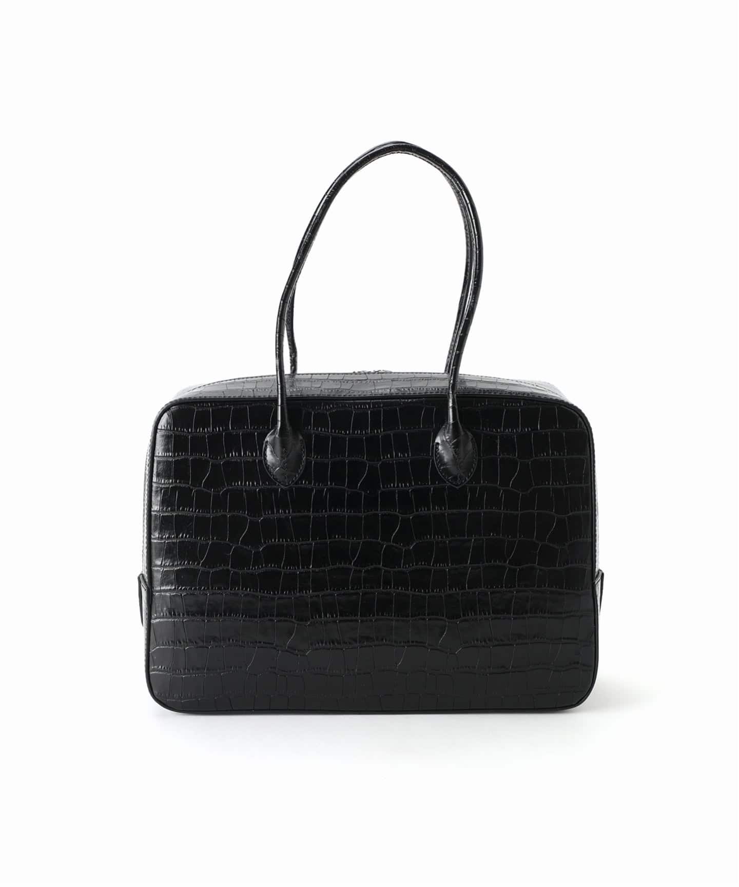 新品未使用！MAISON CANAU クロコボックスボストン 削ぎ落とされたモードな印象が漂うボックスボストン。 #maisoncanau