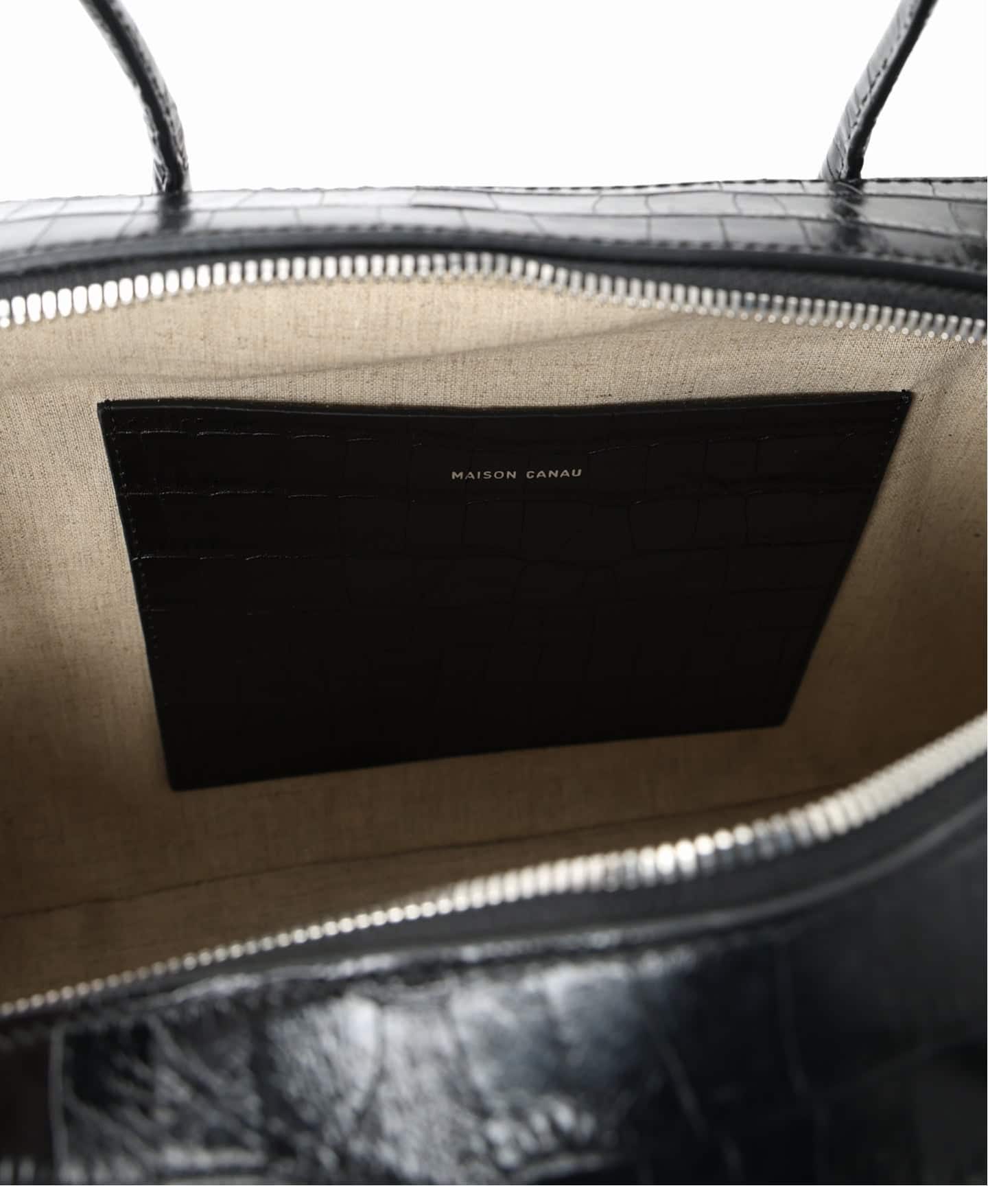 MAISON CANAU メゾン カナウ ボックスボストンL別注クロコ型押し