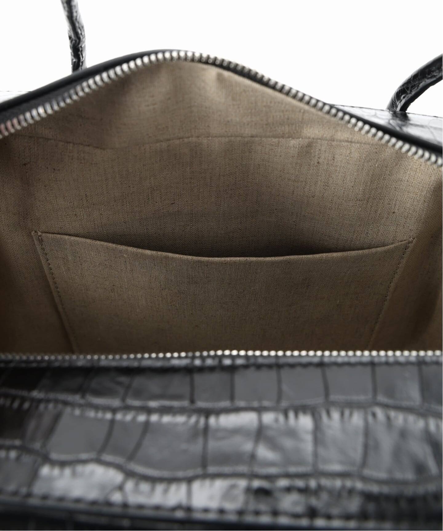 予約》MAISON CANAU メゾン カナウ ボックスボストンL別注クロコ型押し