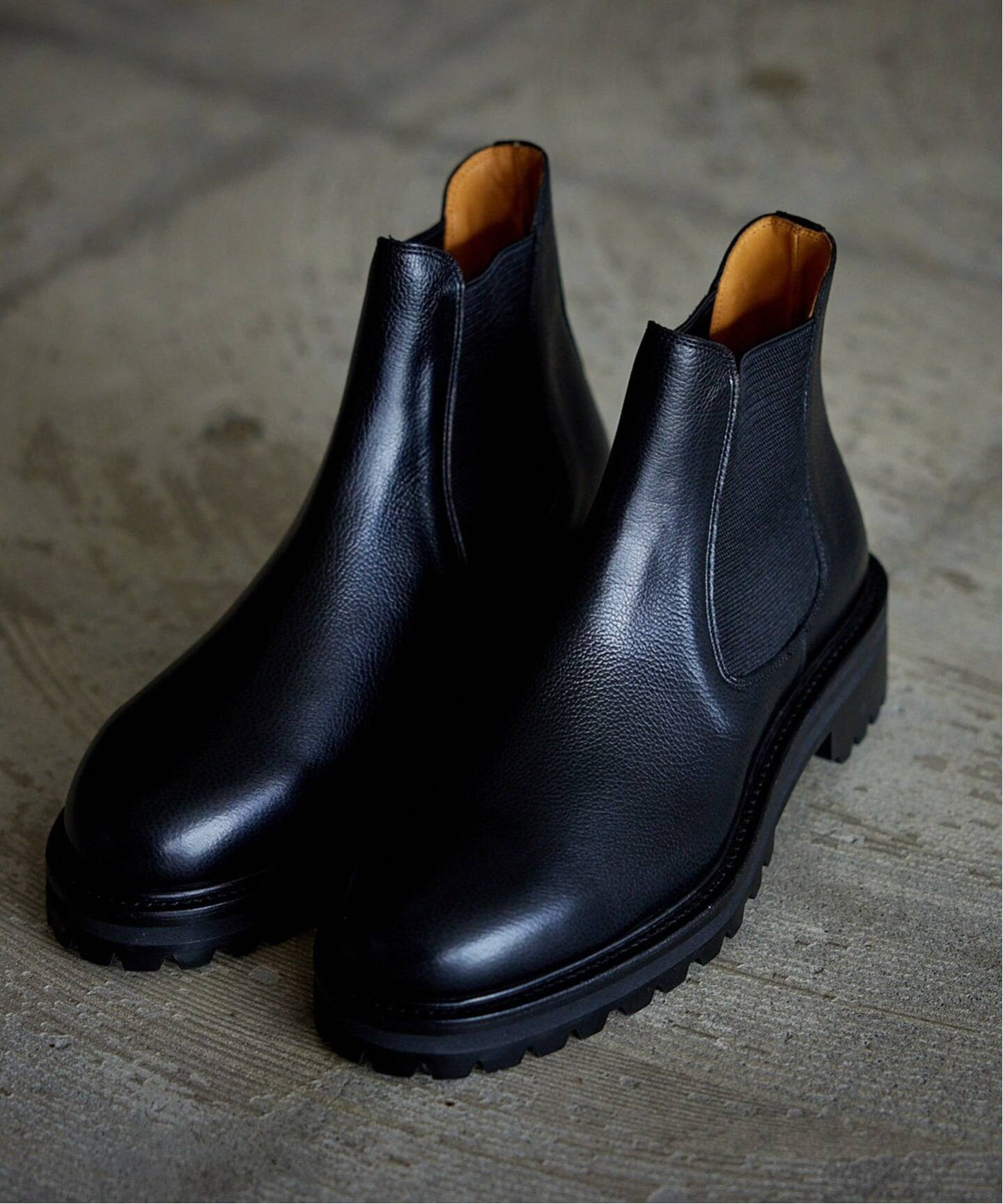 FOOTWORKS / フットワークス】Side Gore Boots in Grain Leath 