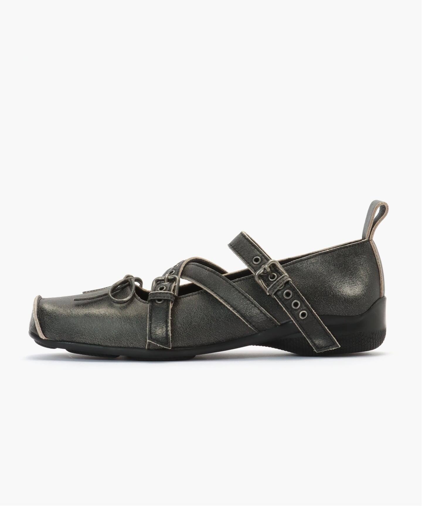 OPEN YY:YY251SH001-GRY:CROSS BUCKLE BALLET（バレエシューズ