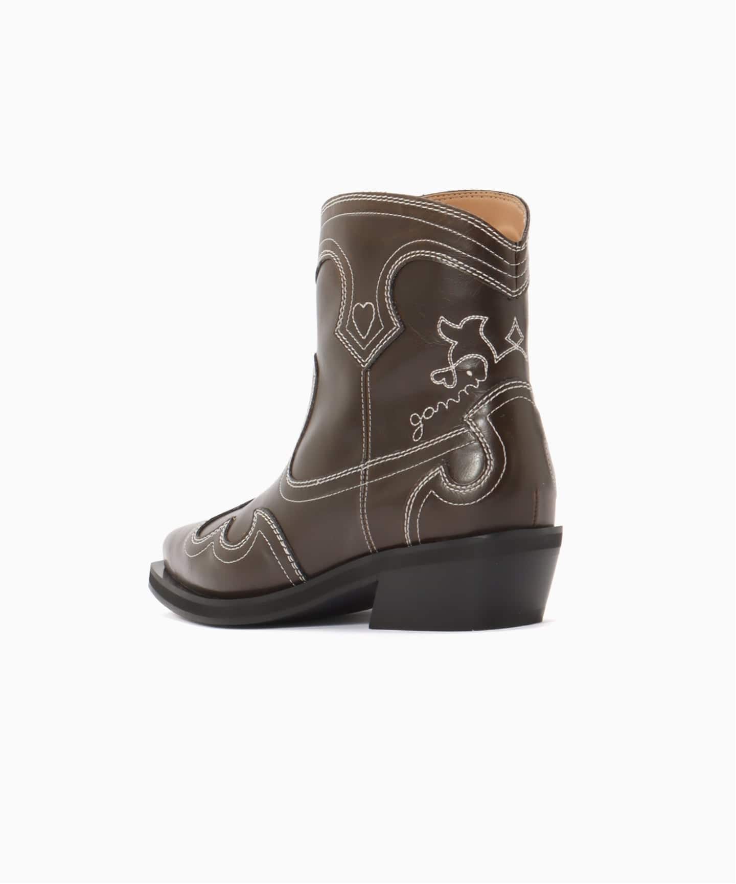 GANNI:B1010052-826:EMBROIDERED WESTERN（ブーティ・ショートブーツ