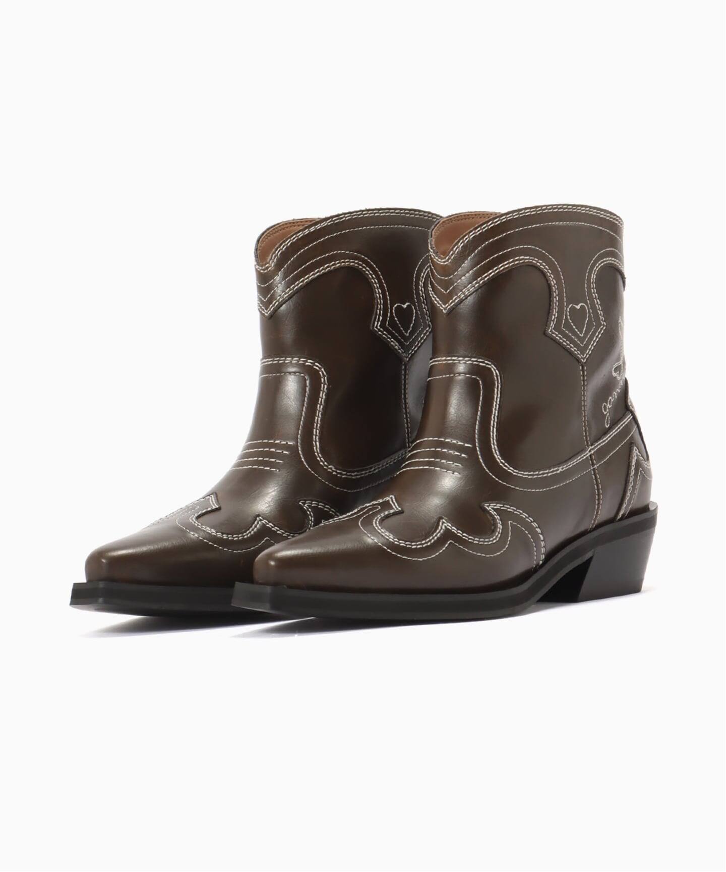 GANNI:B1010052-826:EMBROIDERED WESTERN（ブーティ・ショートブーツ