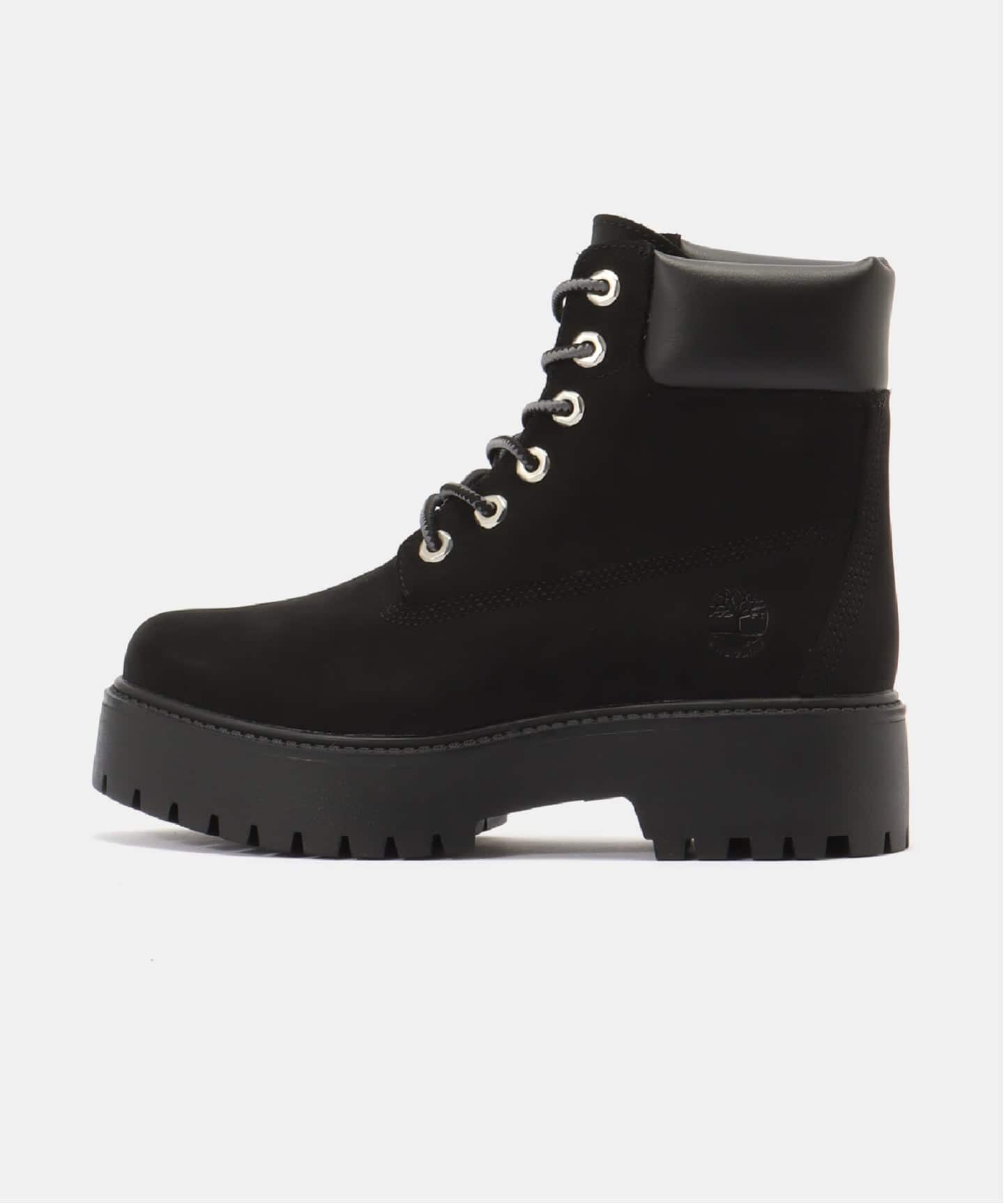 ほぼ新品 Timberland ショートブーツ (ブラック) Timberland Stone Street 6-Inch Waterproof Platform Boot A5RH5-015