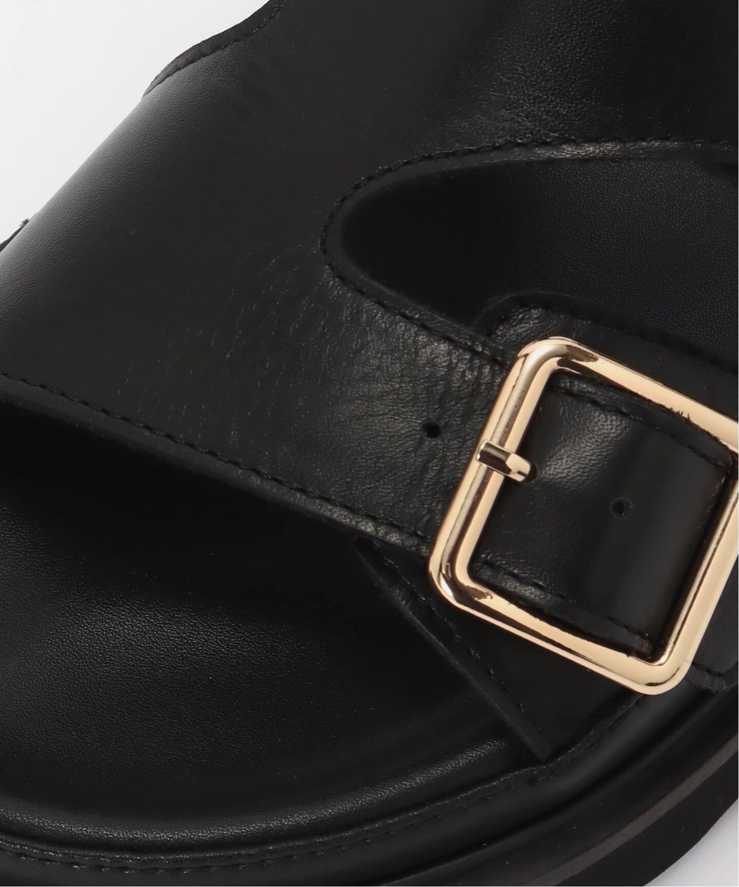 モヒ MOHI レザーベルト サンダル 38 NEGRO (ブラック) MOHI/モヒ Wベルトサンダル/ カーフレザー（サンダル）｜La Totalite