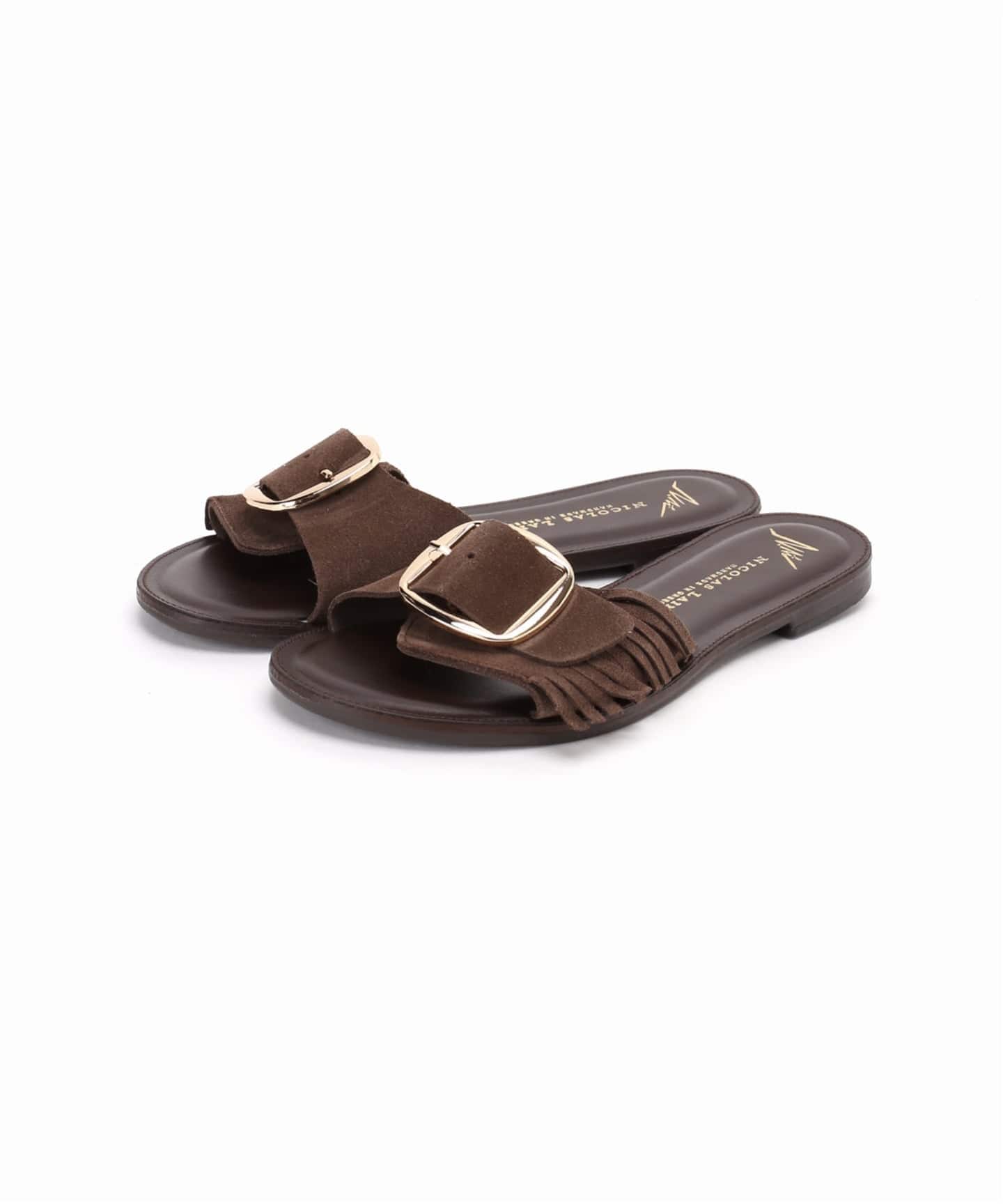 Spick & Span NICOLAS LAINAS バックルフリンジサンダル NICOLAS LAINAS / ニコラス ライナス ビッグバックルフリンジサンダル
