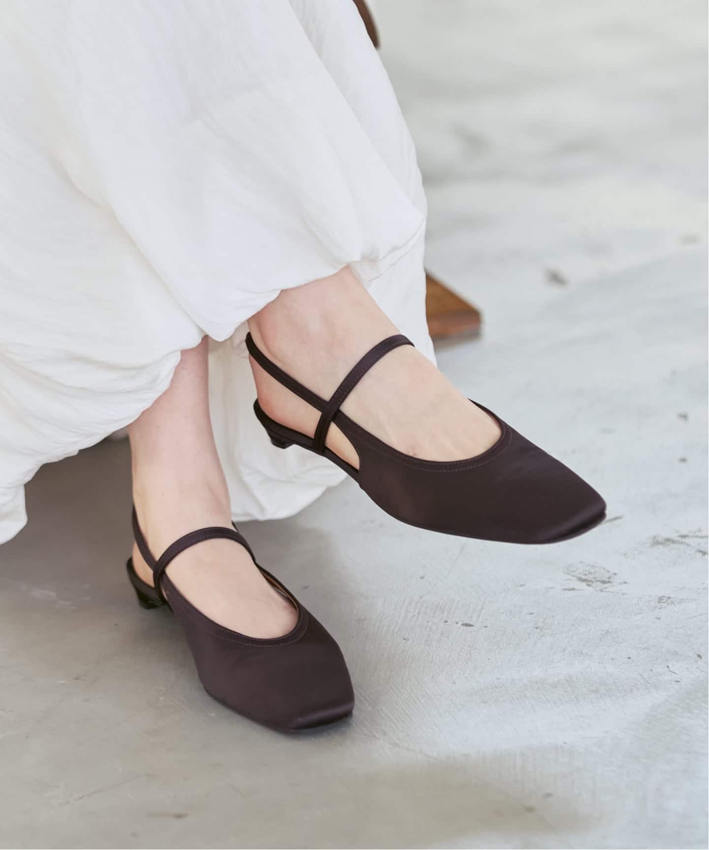 予約》EPURE/エピュレ サテンスリングバック（バレエシューズ）｜NOBLE