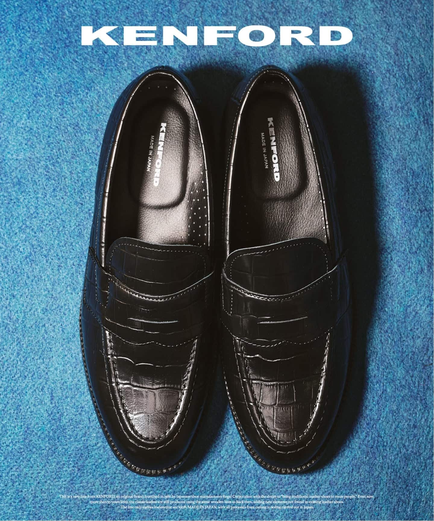 The Kenford Fineshoes NEW CLASSIC COIN LOAFERS/BLACK CROCODILE