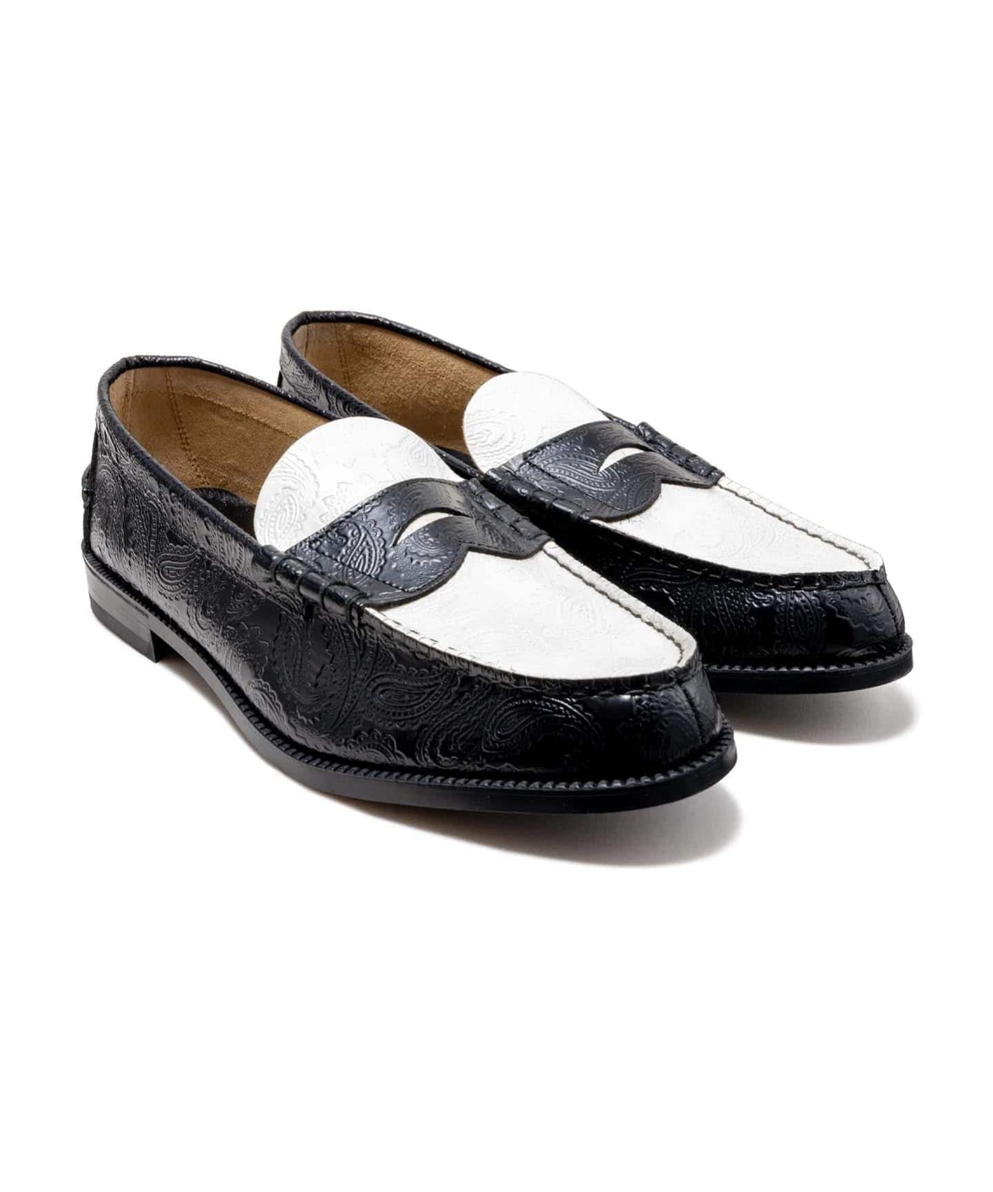 The Kenford Fineshoes EMBOSSED LOAFERS / BLACK WHITE PAISLEY